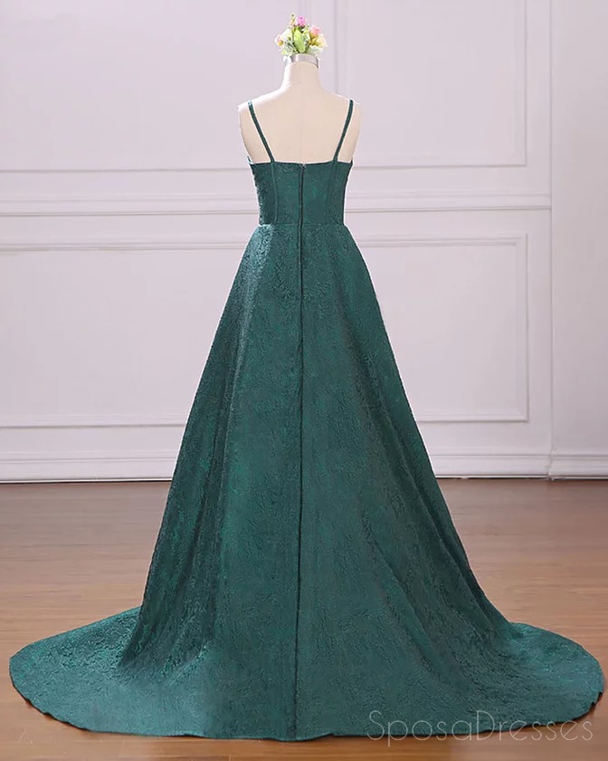 Emerald Green Spaghetti Strap Long Evening Prom Dress | Custom Sweet 16 Dresses for Teens | Formal Gown for Homecoming, Ball, Quinceañera & Special Occasions