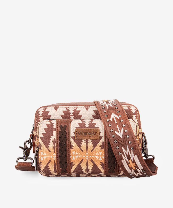 Wrangler Aztec Printed Crossbody Purse - Stylish Boho Shoulder Bag for Women | Perfect for Travel, Shopping & Everyday Use