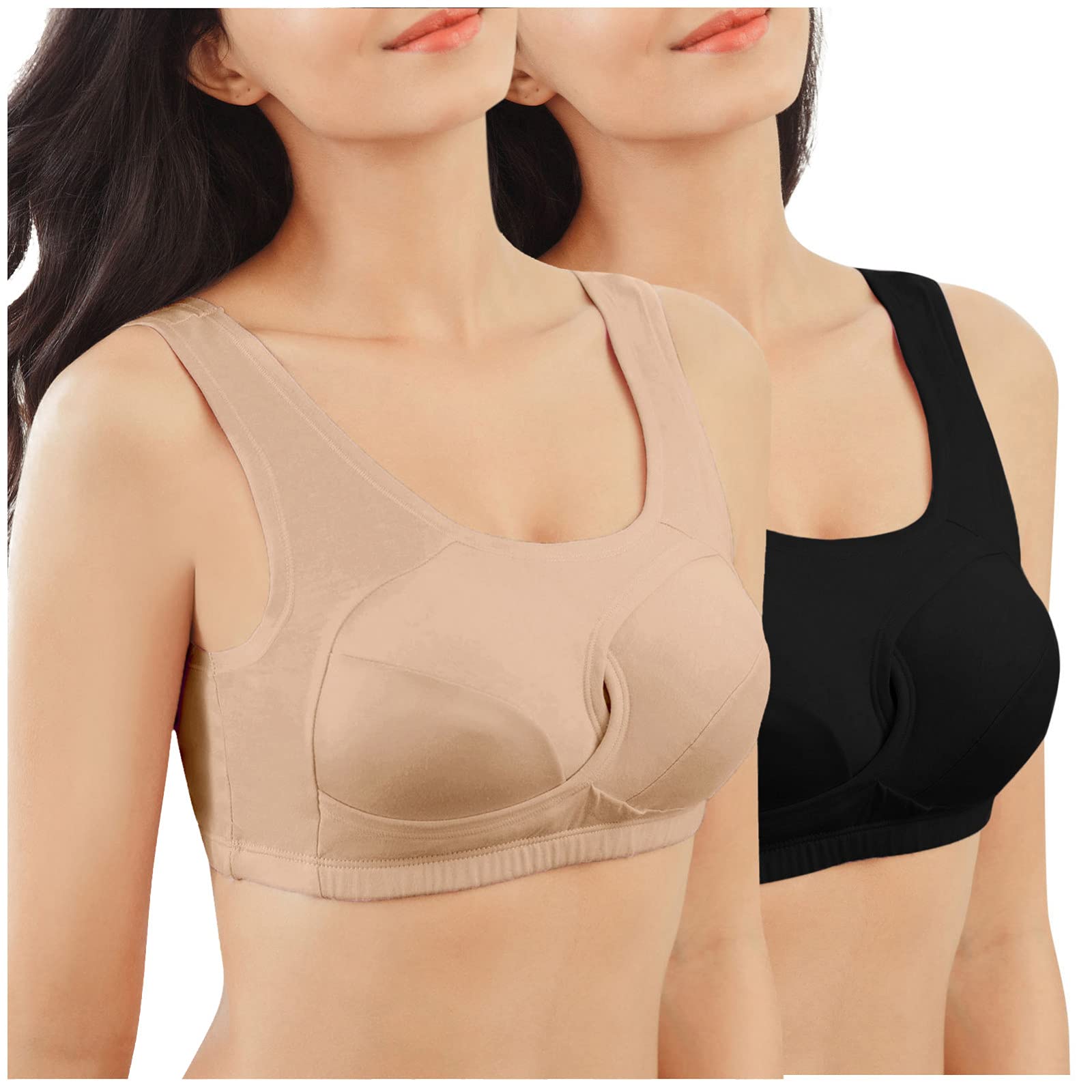 DAMIN Women's Strapless Push Up Bra - Plus Size 3X - Seamless Yoga Sports Bra for Fitness, Workout & Active Wear - Comfortable Support for Running, Gym & Daily Use