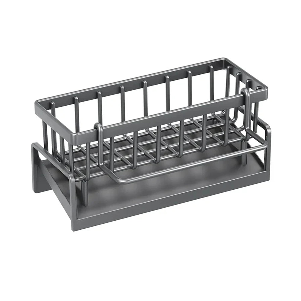 Premium Stainless Steel Sink Caddy Organizer - Durable Kitchen Sponge & Soap Holder for Sink - Perfect for Dishwashing, Cleaning Supplies Storage in Home Kitchen