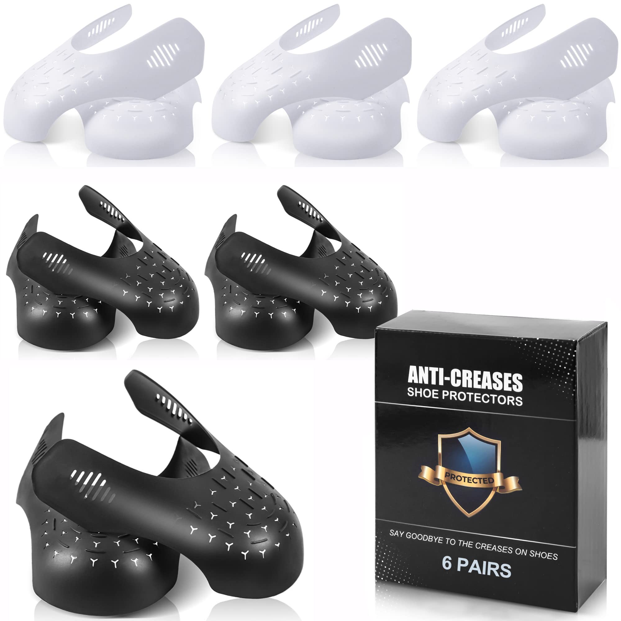 6 Pairs Boot Crease Preventers & Anti-Wrinkle Shoe Protectors for Air Jordan, Sneakers, Boots & Casual Shoes - Women's US Size 5-9 - Keep Shoes Looking New for Work, Gym & Everyday Wear