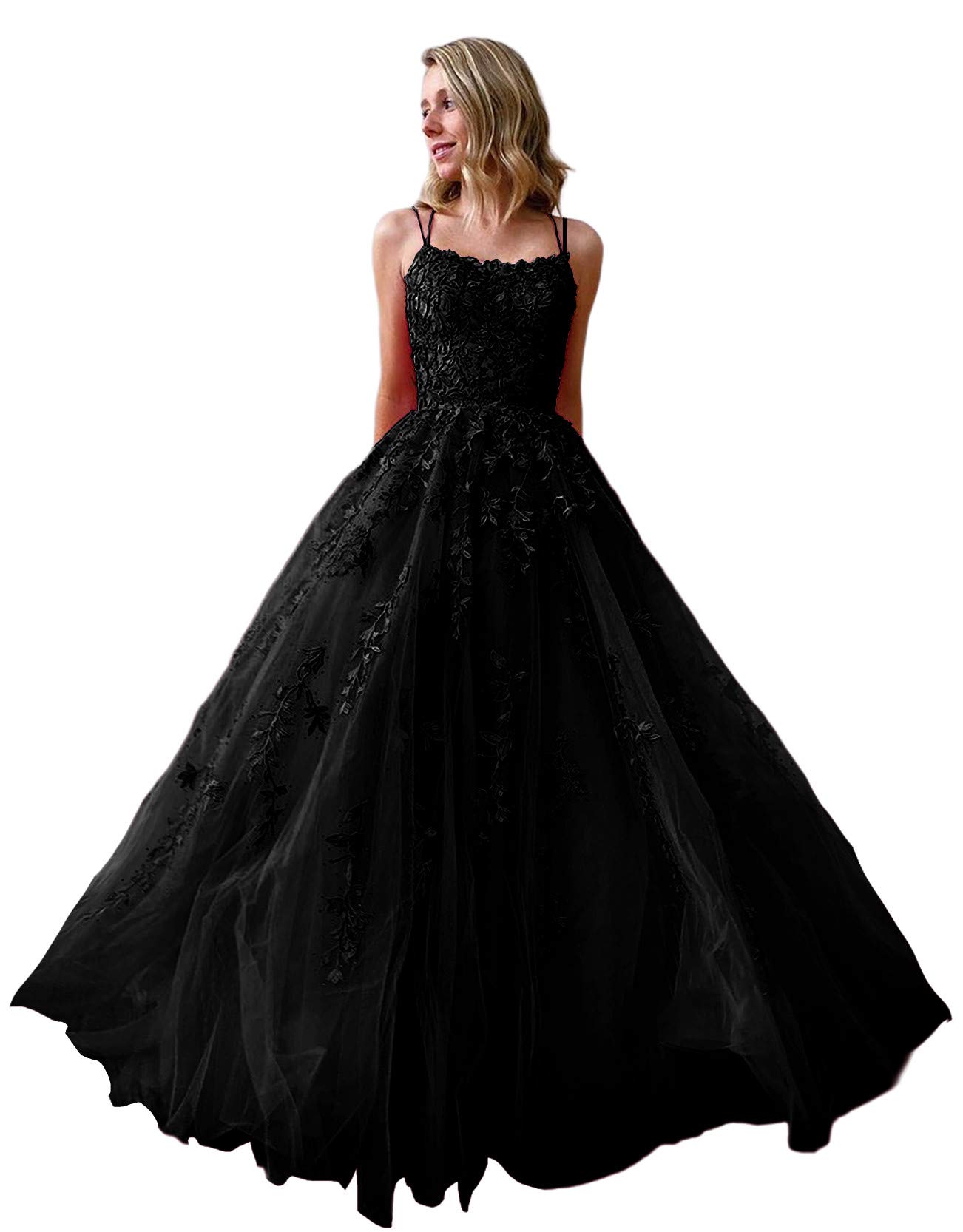 Elegant Long Prom Dresses for Women - A-Line Formal Evening Gown with Lace Applique for Bridesmaid, Homecoming & Special Occasions | Perfect for Weddings, Galas & Red Carpet Events