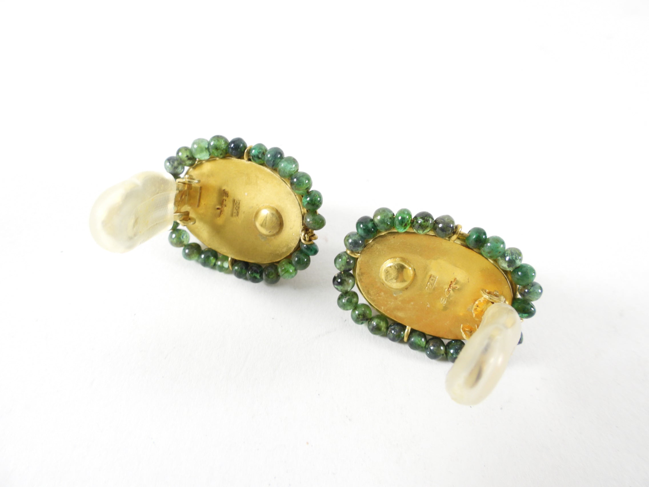 22K Gold Necklace Set with Raw Ruby and Green Tourmaline - Elegant Jewelry for Women, Perfect for Weddings, Parties & Special Occasions