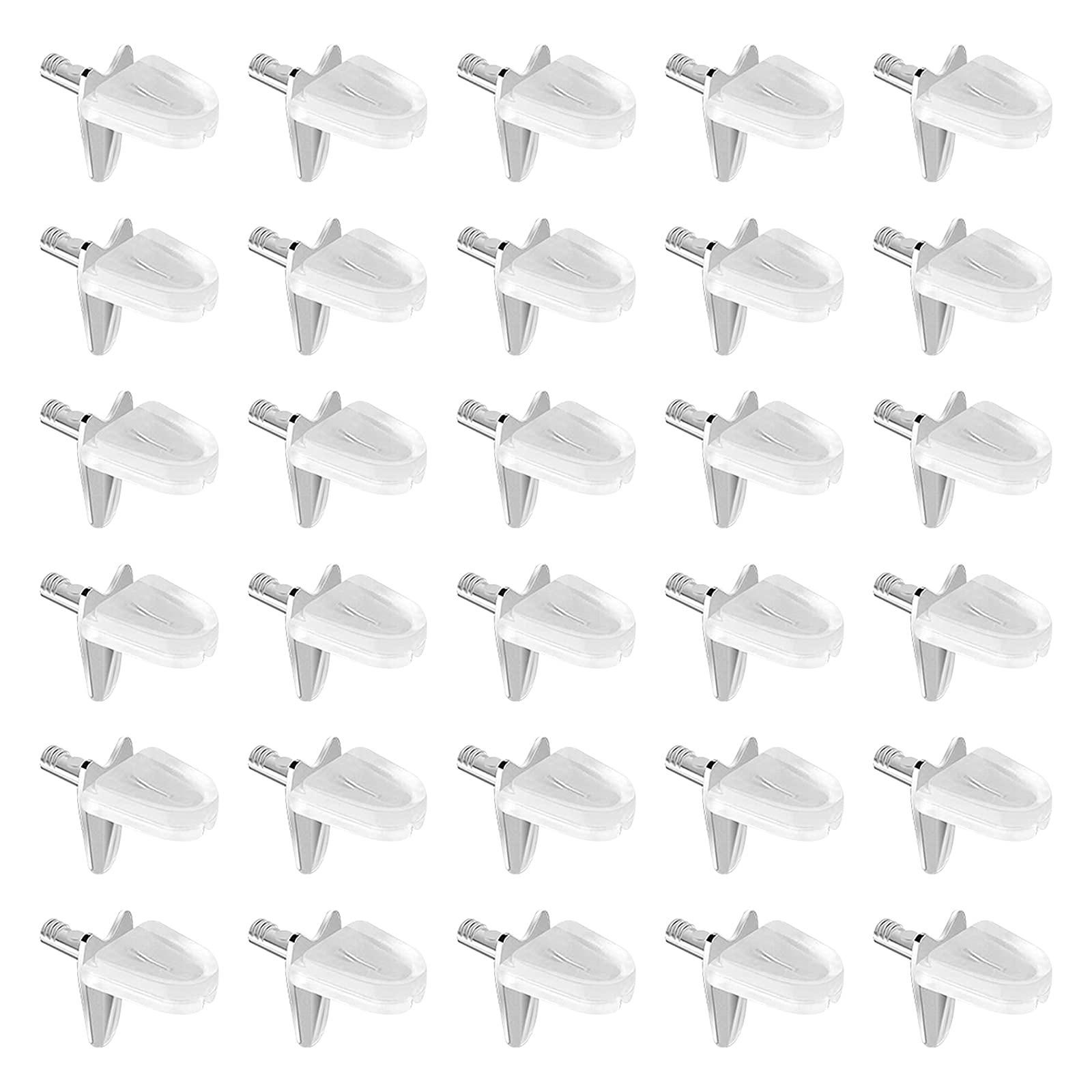 INCREWAY Shelf Support Pegs - 30 Pcs 3mm L-Shaped Metal Bracket with Sleeve for Kitchen Cabinets, Bookshelves, Wardrobes | Heavy Duty Shelf Pins for Home Organization & Storage Solutions | Perfect for Pantry, Closet, Garage and Office Shelving