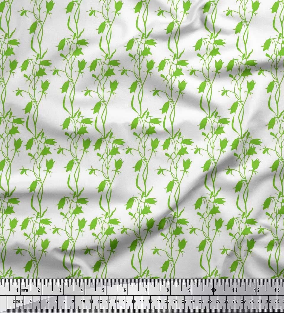 Soimoi Moss Georgette Brown Fabric by The Yard - 42 Inch Wide Floral Printed Fabric for Dresses, Curtains & Home Decor | Elegant Bell Pattern Fashion Material