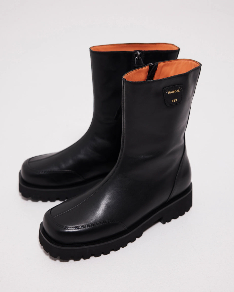 Luminous Midi Boots for Women - Black Chunky Heel Ankle Booties | Stylish & Comfortable for Fall, Winter, Party & Night Out