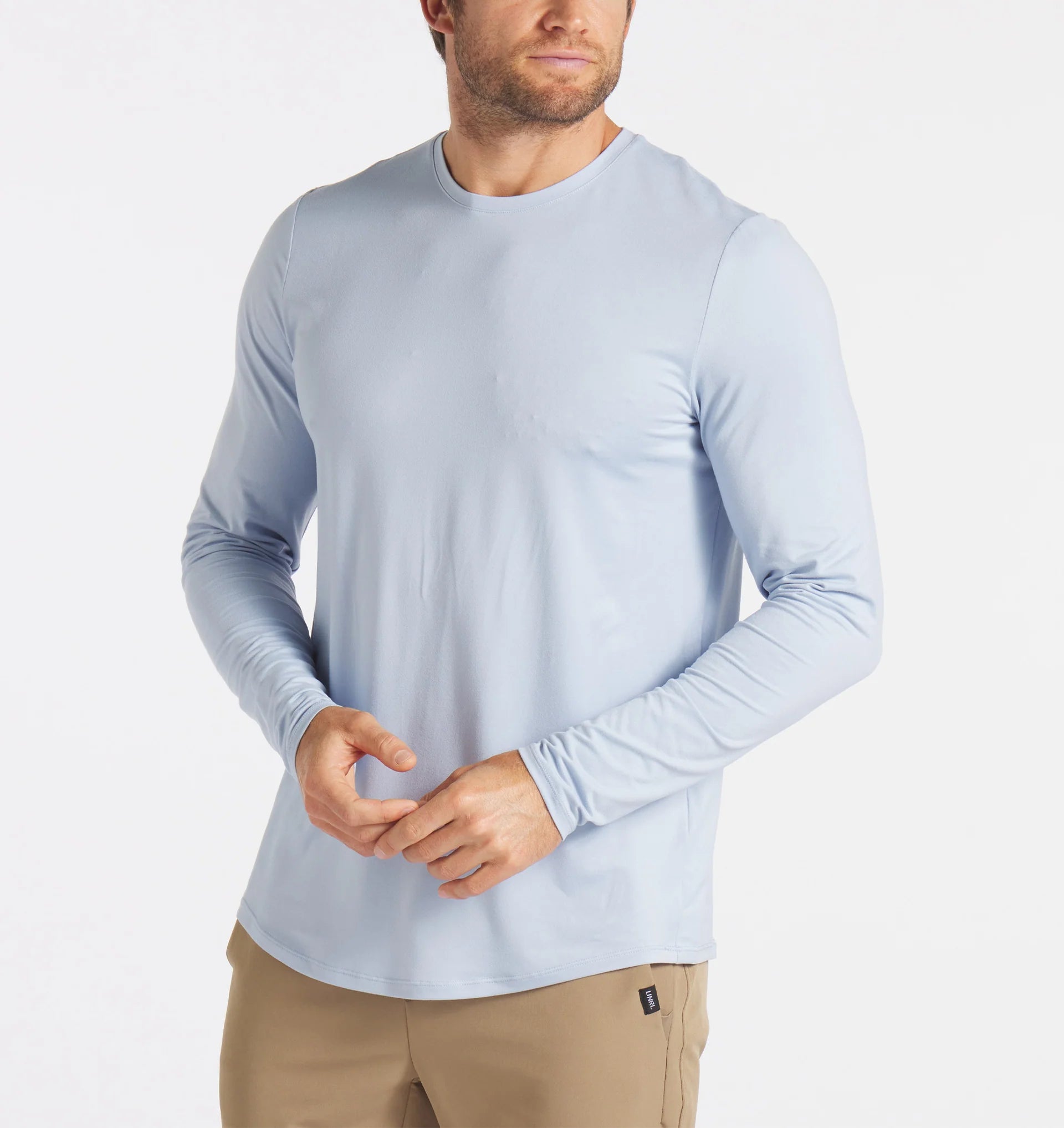 Men's Ultra Long Sleeve T-Shirt - Sky Blue Comfort Fit Casual Shirt for Everyday Wear | Perfect for Work, Travel & Outdoor Activities