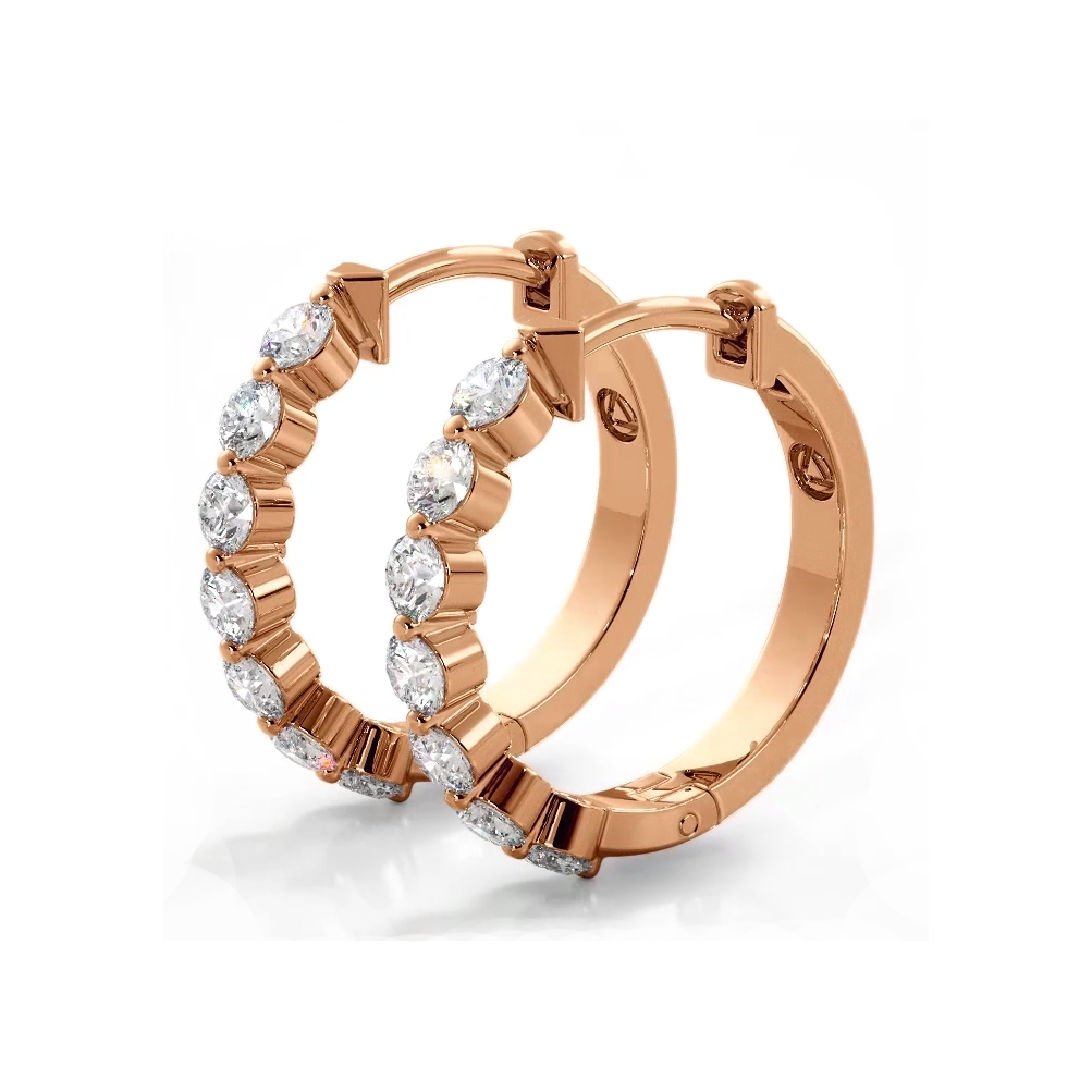1.0 CTW Floating Round Diamond Hoop Earrings - 14K Gold Dangle Earrings for Women, Elegant Everyday Jewelry Gift for Her | Perfect for Weddings, Parties & Special Occasions