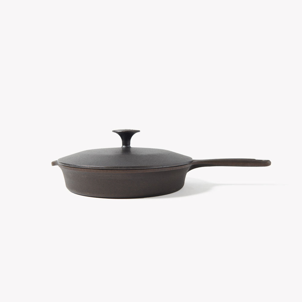 Premium Cast Iron Skillet & Lid Set - No.6 Size for Perfect Searing & Frying - Ideal for Stovetop, Oven & Camping Cooking