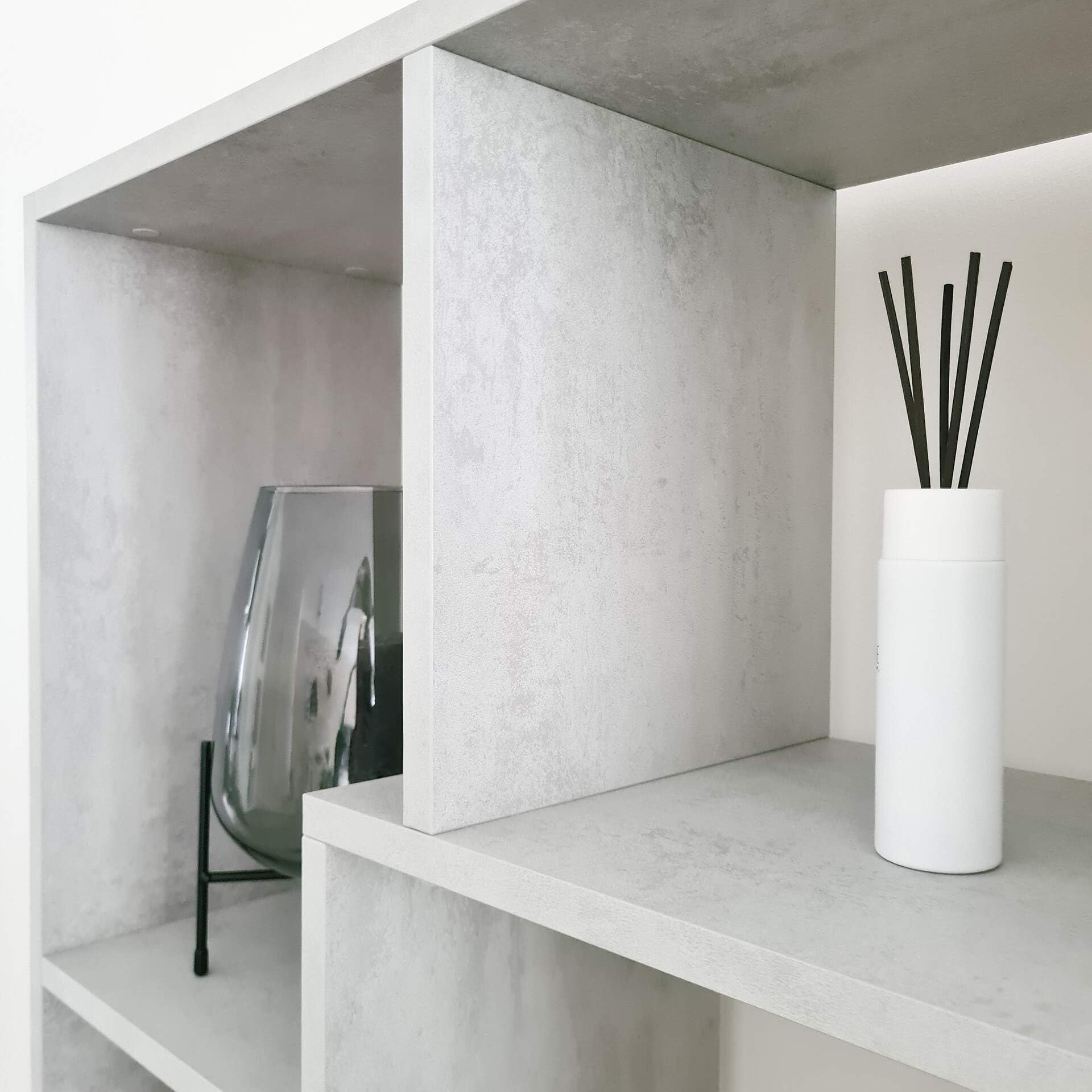 Modern Concrete Effect Grey Bookcase XS Iacopo - 63.31