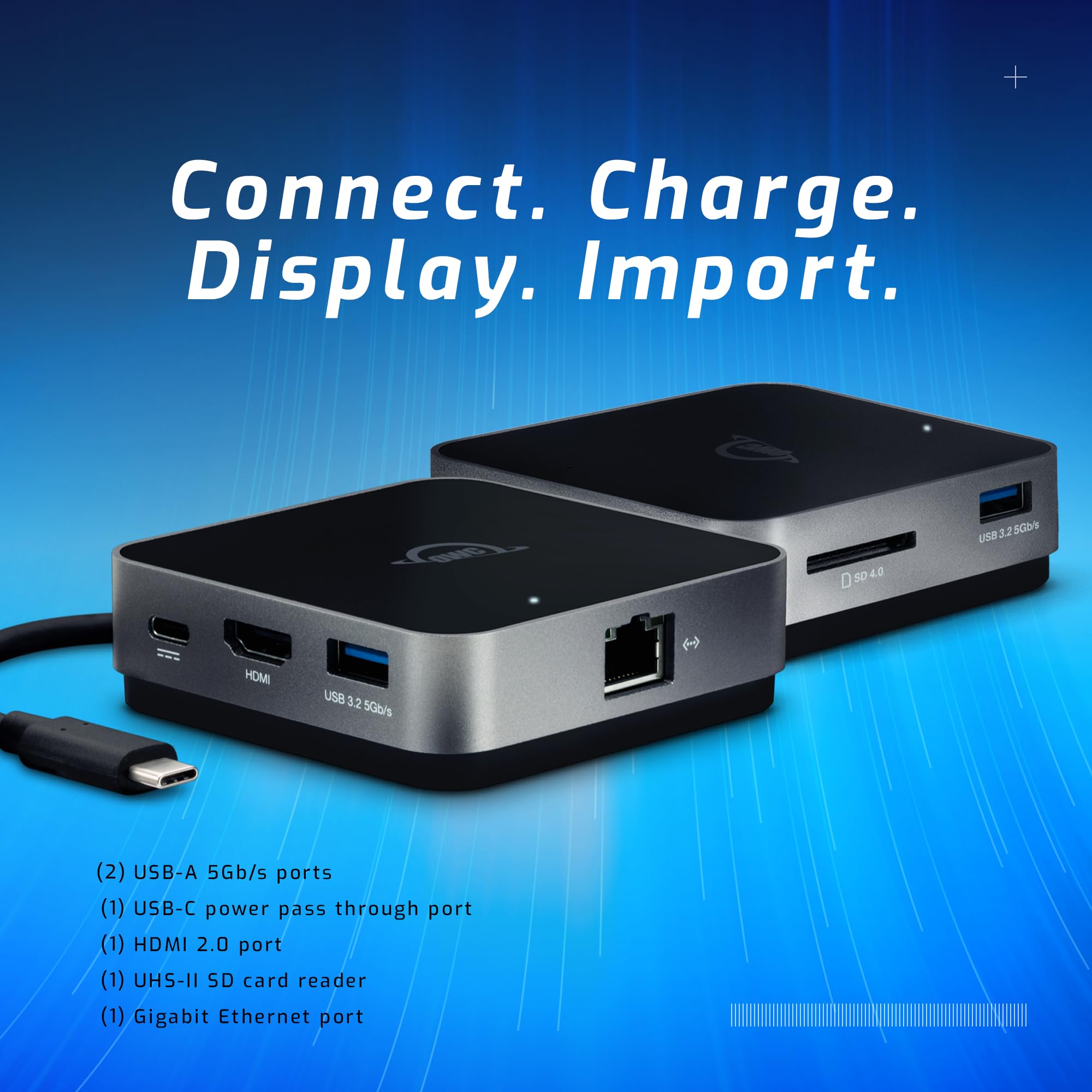 OWC USB-C Travel Dock E - 6-in-1 Portable Hub with 100W Power Delivery, 4K HDMI, USB 3.2, SD Card Reader & Gigabit Ethernet - Perfect for MacBook Pro/Air, iPad Pro & Thunderbolt 3 Laptops (Home Office & Travel Essential)