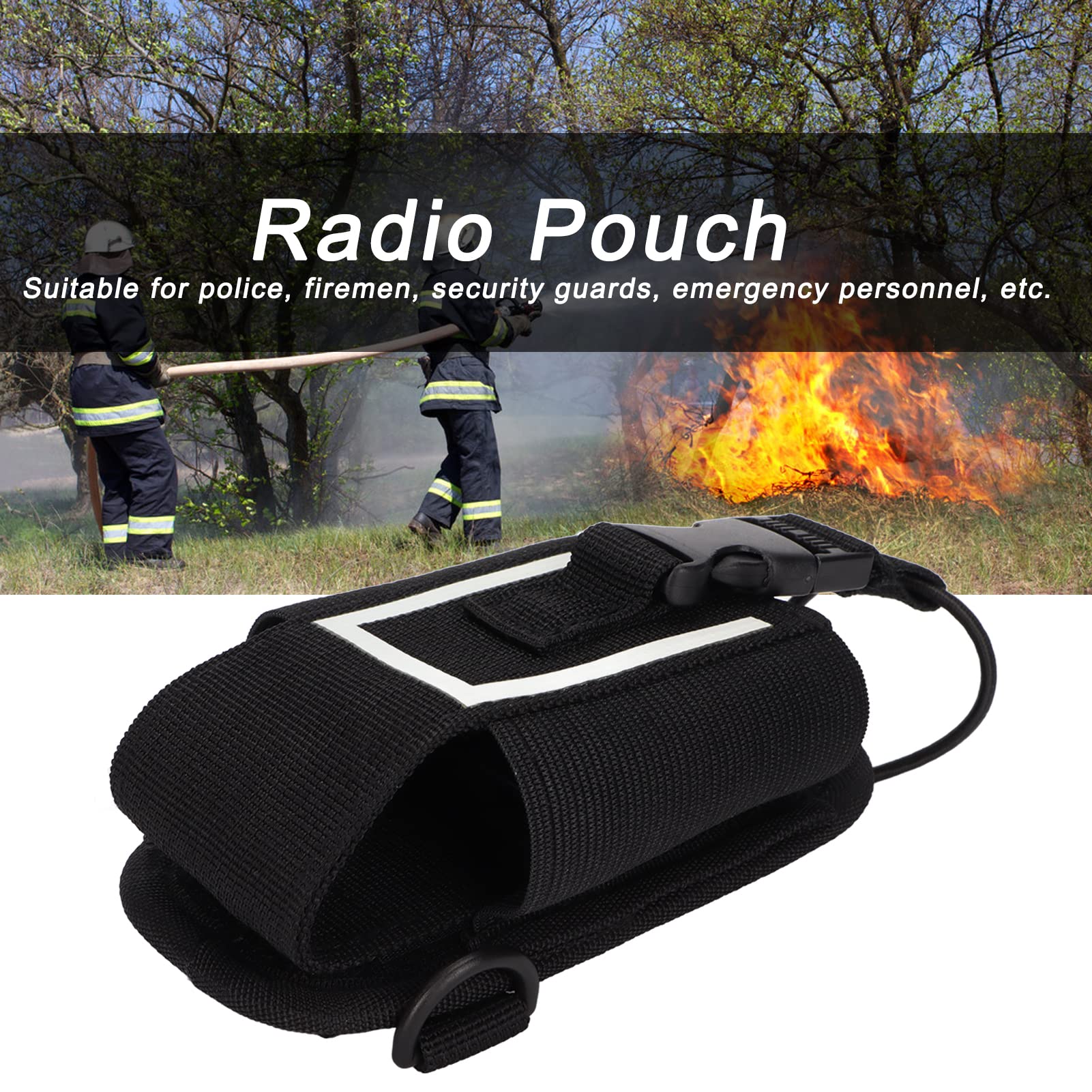 Black Nylon Radio Case with Clip - Adjustable Multi-Function Radio Holder Bag for Firefighters, Security Guards & Emergency Responders - Perfect for Walkie-Talkie, Two-Way Radios & Communication Devices on Duty