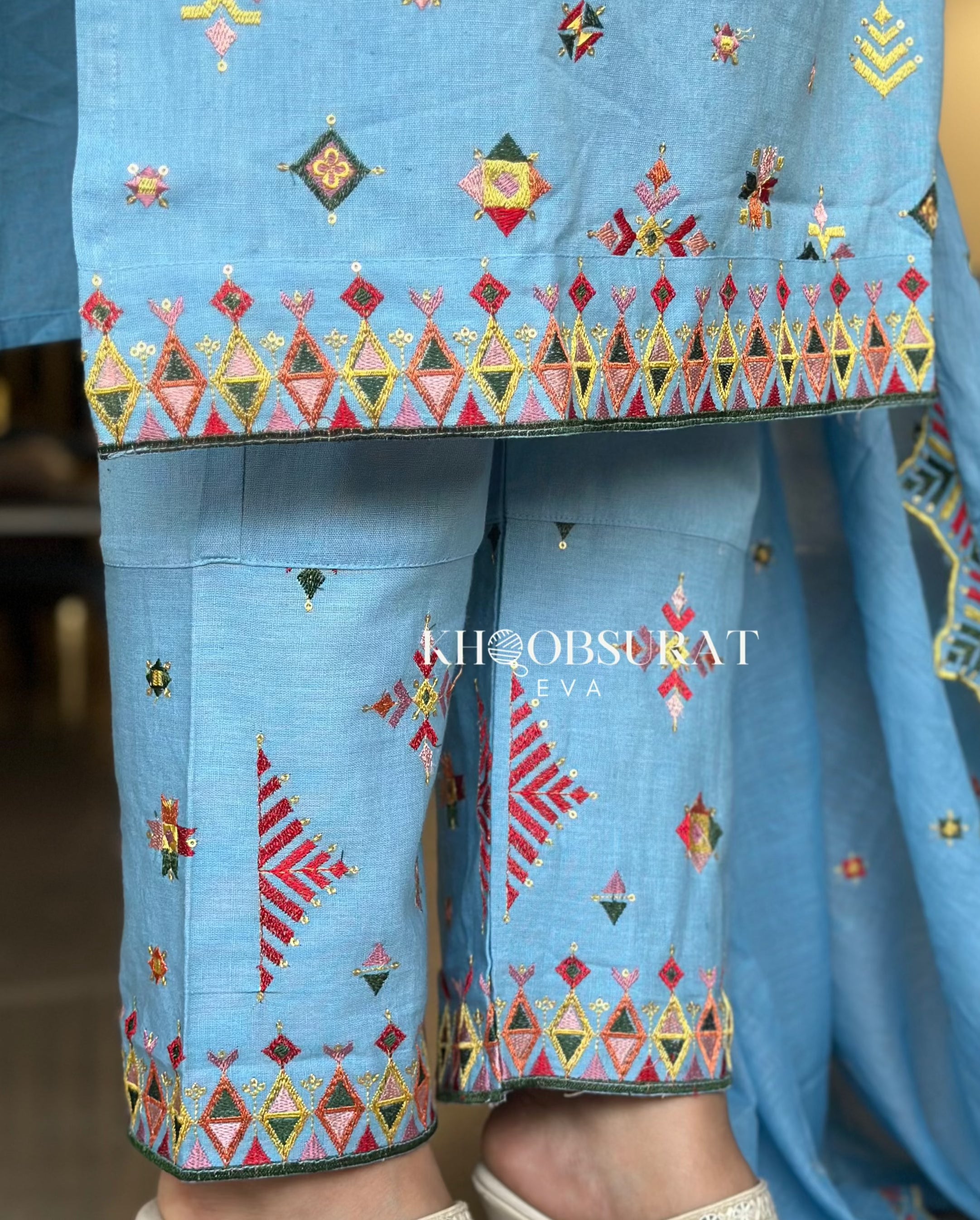 Blue Breeze Cotton Kurta Suit Set for Women - Comfortable Traditional Indian Outfit for Festivals, Weddings & Casual Wear