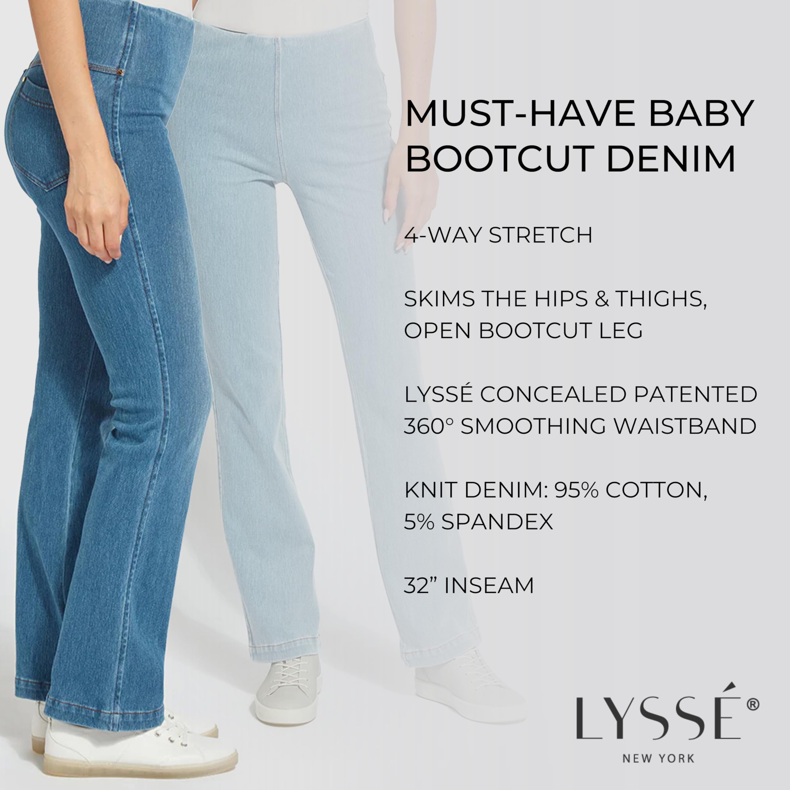 Lyssé Women's Bootcut Stretch Denim Jeans – Comfortable & Flattering Fit for Everyday Wear, Work, and Casual Outings