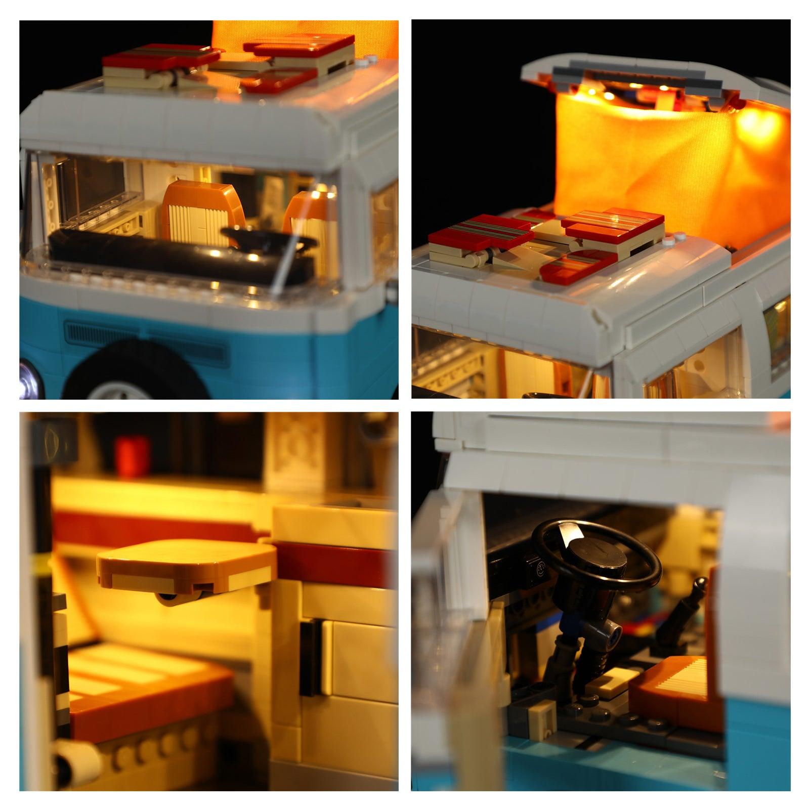 LEGO Technic Volkswagen T2 Camper Van Truck 10279 Light Kit - Compatible with Official LEGO Sets - DIY Lighting Solution for Model Display & Night Scenes