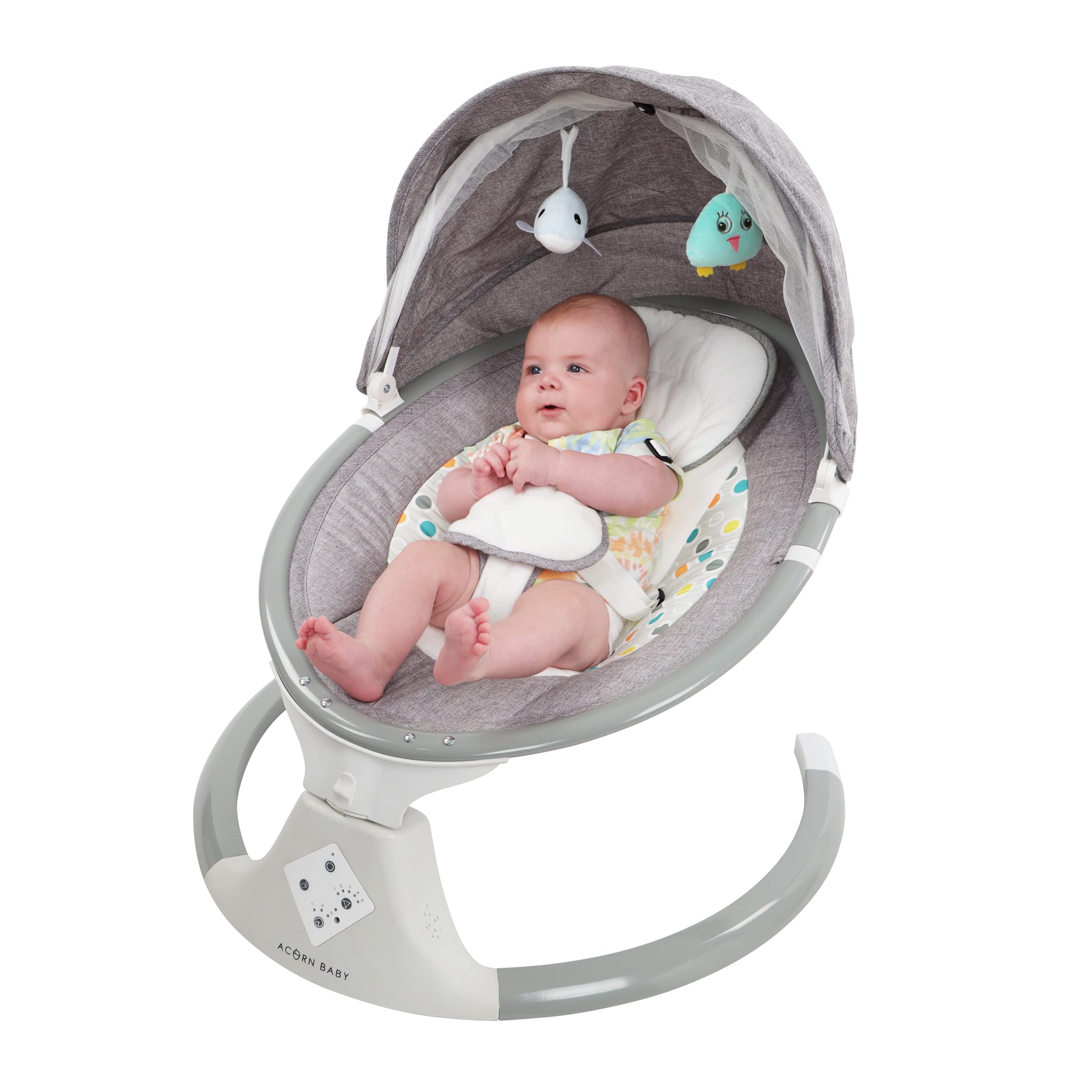 Electric Baby Swing with Remote Control - Portable Infant Rocker with Music Speaker & Breathable Net Cover - Perfect for Nursery, Travel & Soothing Fussy Babies