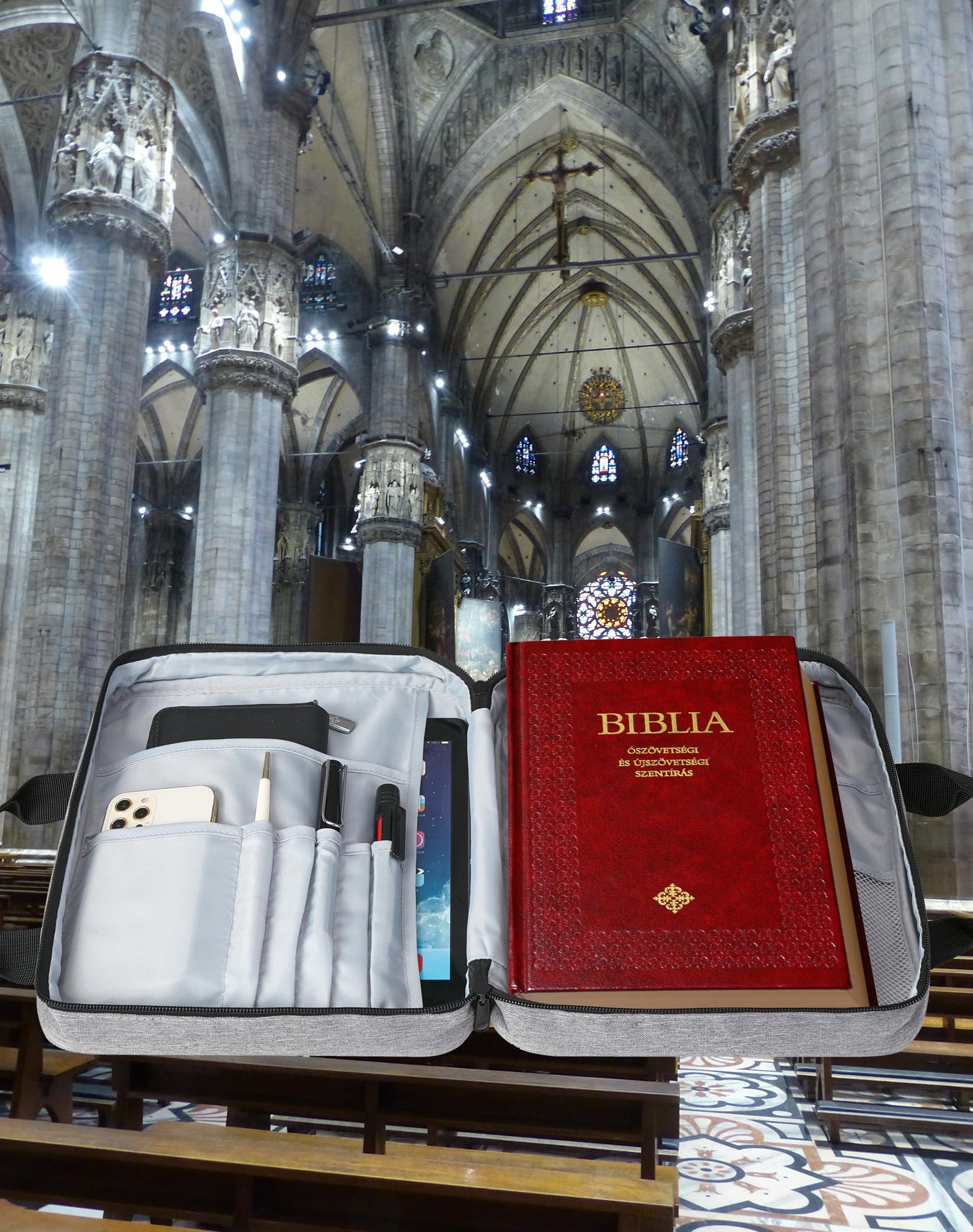 Large Bible Cover for Women & Men - Durable Carrying Case with Zipper for Travel, Church & Daily Use