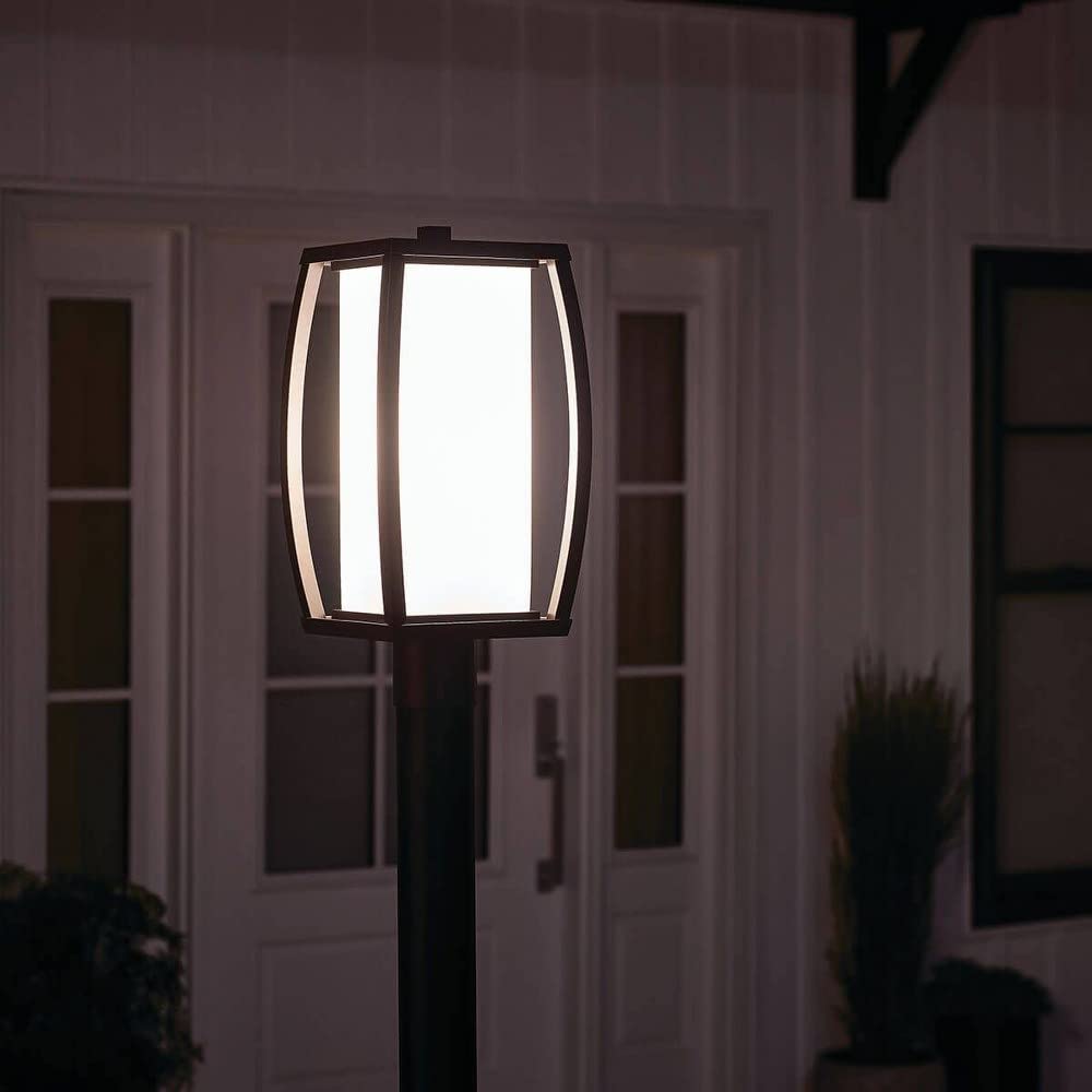18.5 Inch Transitional Outdoor Post Mount Lantern - 9 Inch Wide Weatherproof Exterior Light Fixture for Porch, Garden & Pathway Lighting - Classic Design with Modern Touches - Model 147-Bel-564142