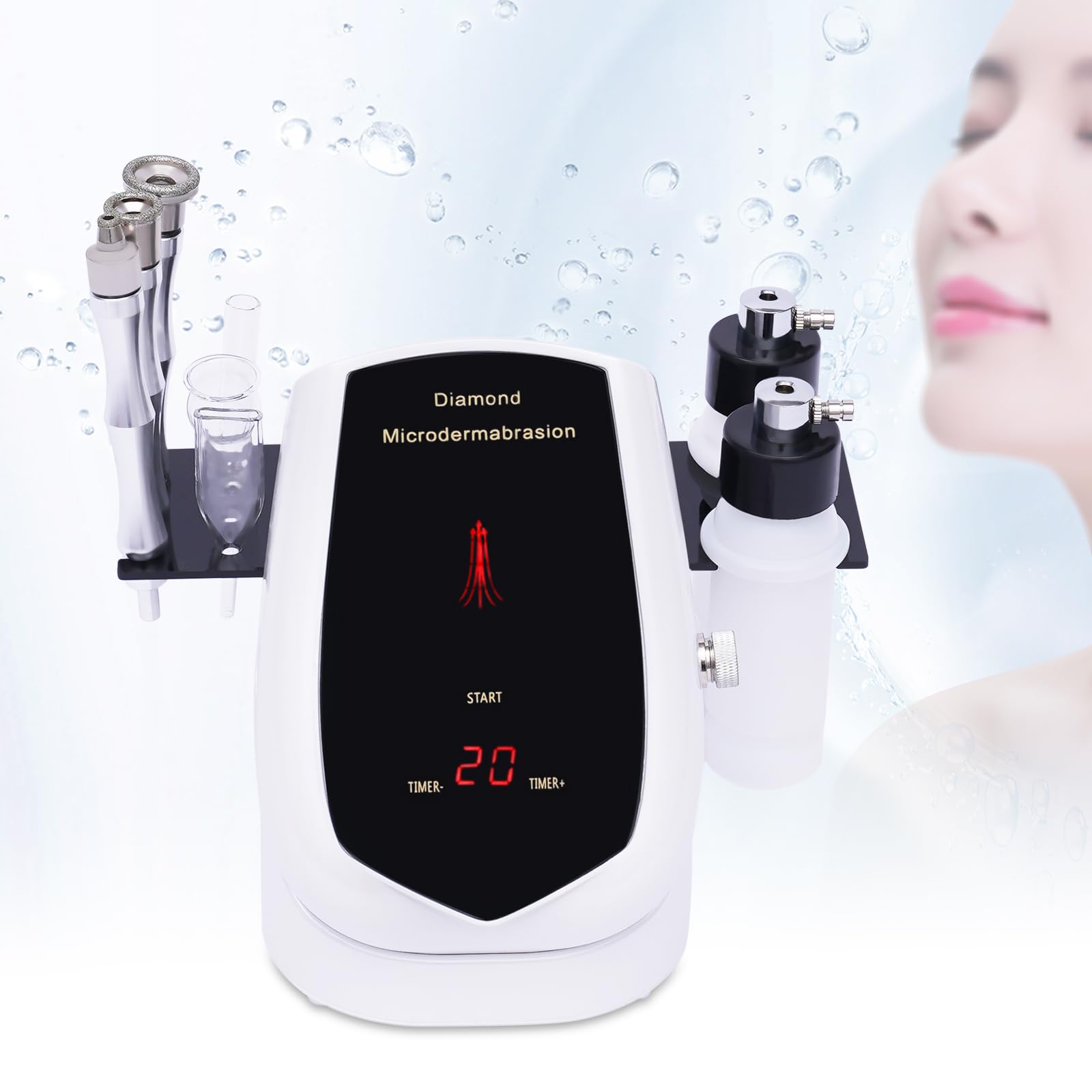 Professional 3-in-1 Diamond Microdermabrasion Machine with Touch Screen & 9 Sculpting Heads - At-Home Facial Skin Care Device for Exfoliation, Wrinkles & Blackheads | Perfect for Spa, Salon & Personal Skincare Routine