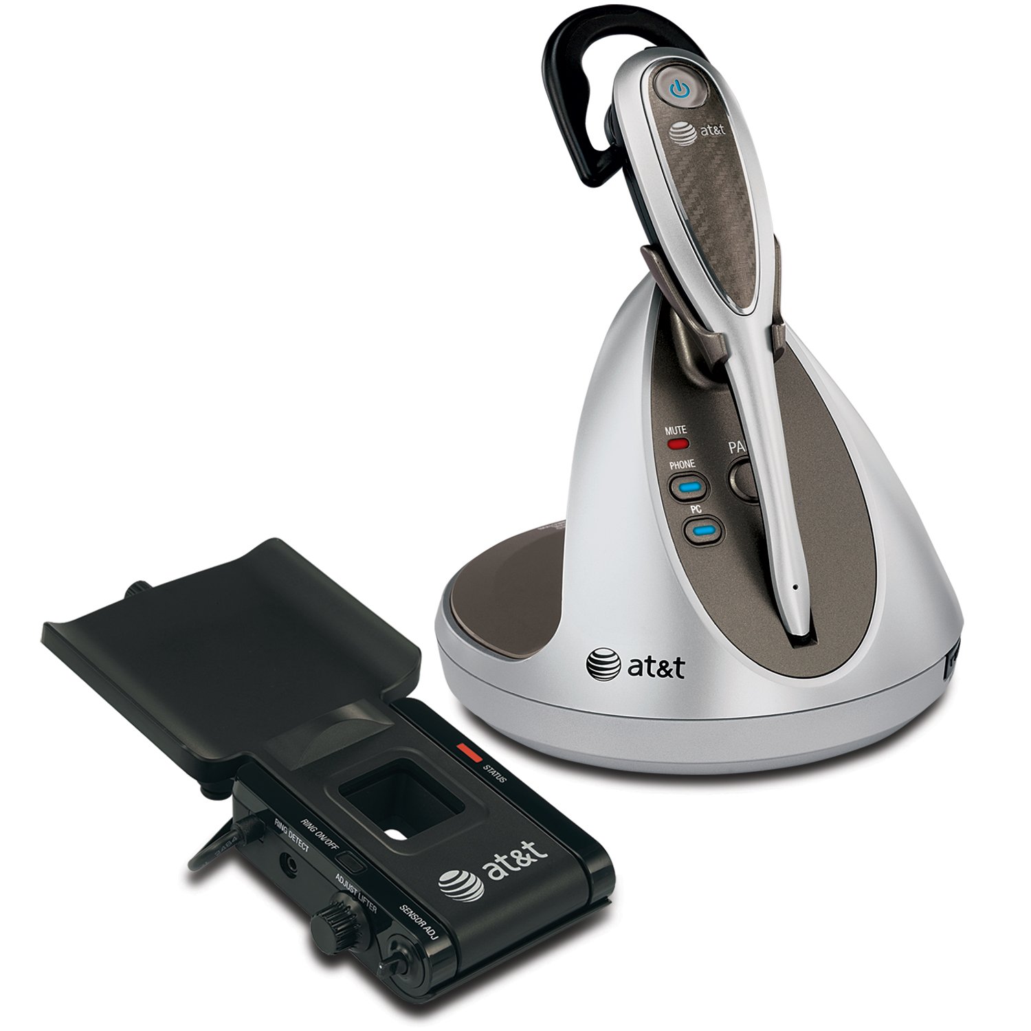 AT&T TL7912 DECT 6.0 Cordless Headset with Softphone Call Manager & Handset Lifter - Silver/Gold | Wireless Office Phone for Business & Home Use | Perfect for Remote Work & Customer Service