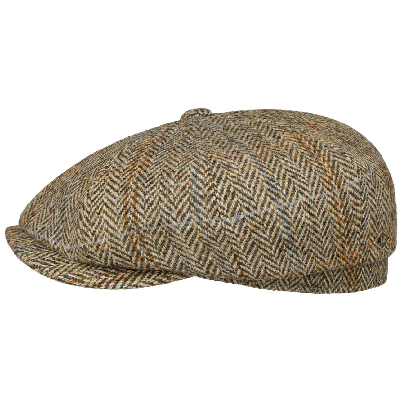 JJ Hats Premium Eight Panel Cap in Classic Harris Tweed - Stylish & Durable Men's Hat for Outdoor Adventures, Travel & Casual Wear
