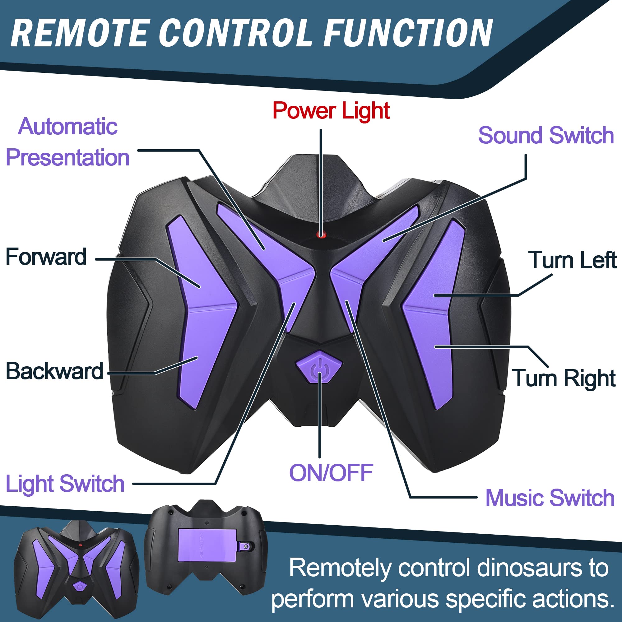Large Remote Control Dinosaur Toy for Kids - Jurassic Velociraptor with Walking & Sound Effects - Singing Robot Dinosaur with Head & Tail Movement | Perfect for Birthday Gifts, STEM Learning & Pretend Play