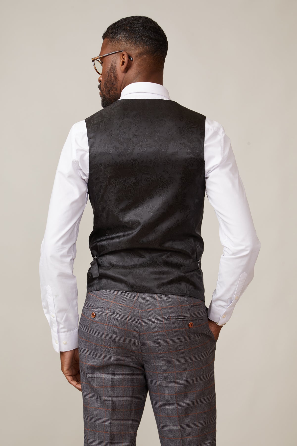 KELVIN Men's Slim Fit Black Single Breasted Waistcoat Vest - Perfect for Weddings, Business & Formal Events