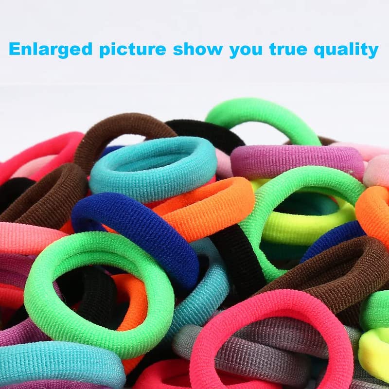 Shidara Baby Hair Ties for Girls & Toddlers - 100 Pack Soft Cotton Seamless Hair Bands | Elastic Ponytail Holders for Kids | Perfect for School, Playtime & Special Occasions