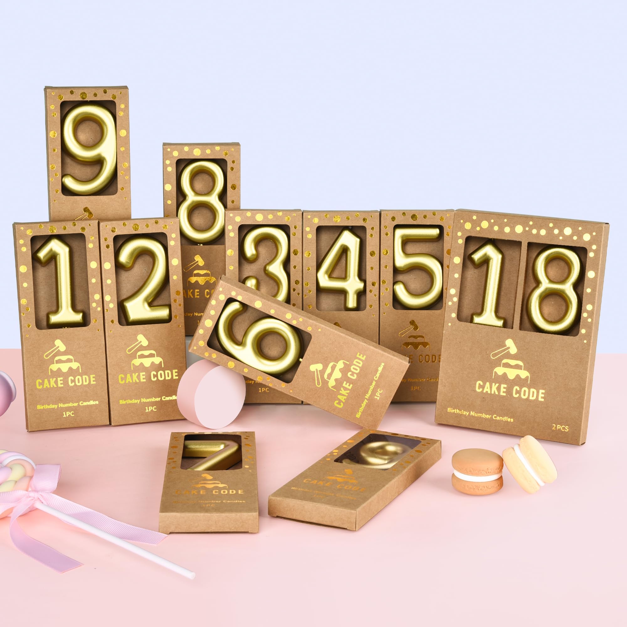 2.76 Inch Gold Number 50 Birthday Candles for Cake Decorating - Classic Gold Number Candles for Birthday Party Celebrations & Anniversary Events