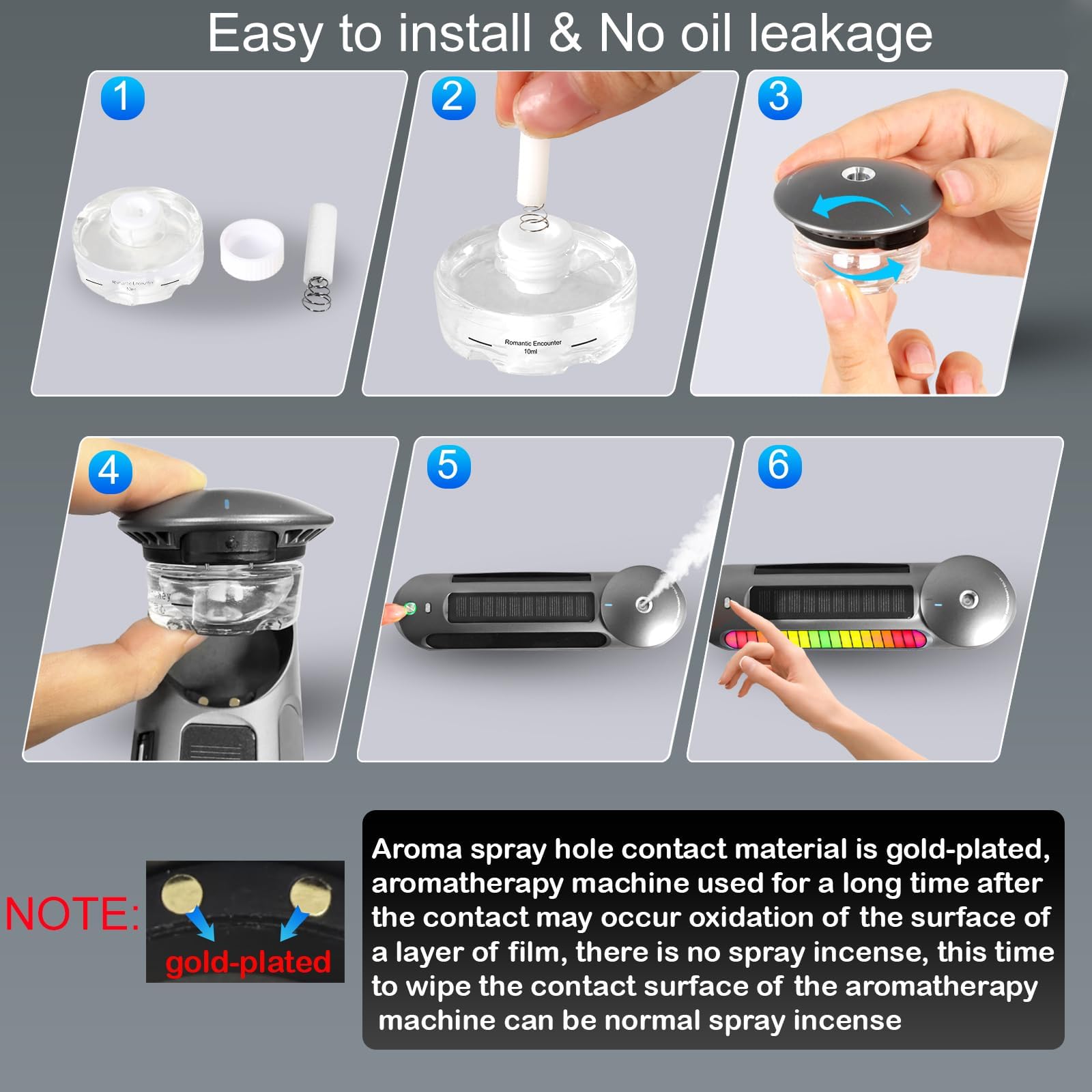 Smart Car Air Freshener & Aroma Diffuser - Auto On/Off, 3 Adjustable Modes, Rechargeable with Built-in Battery, Music-Sync LED Lights (Black) - Perfect for Cars, Offices & Small Spaces