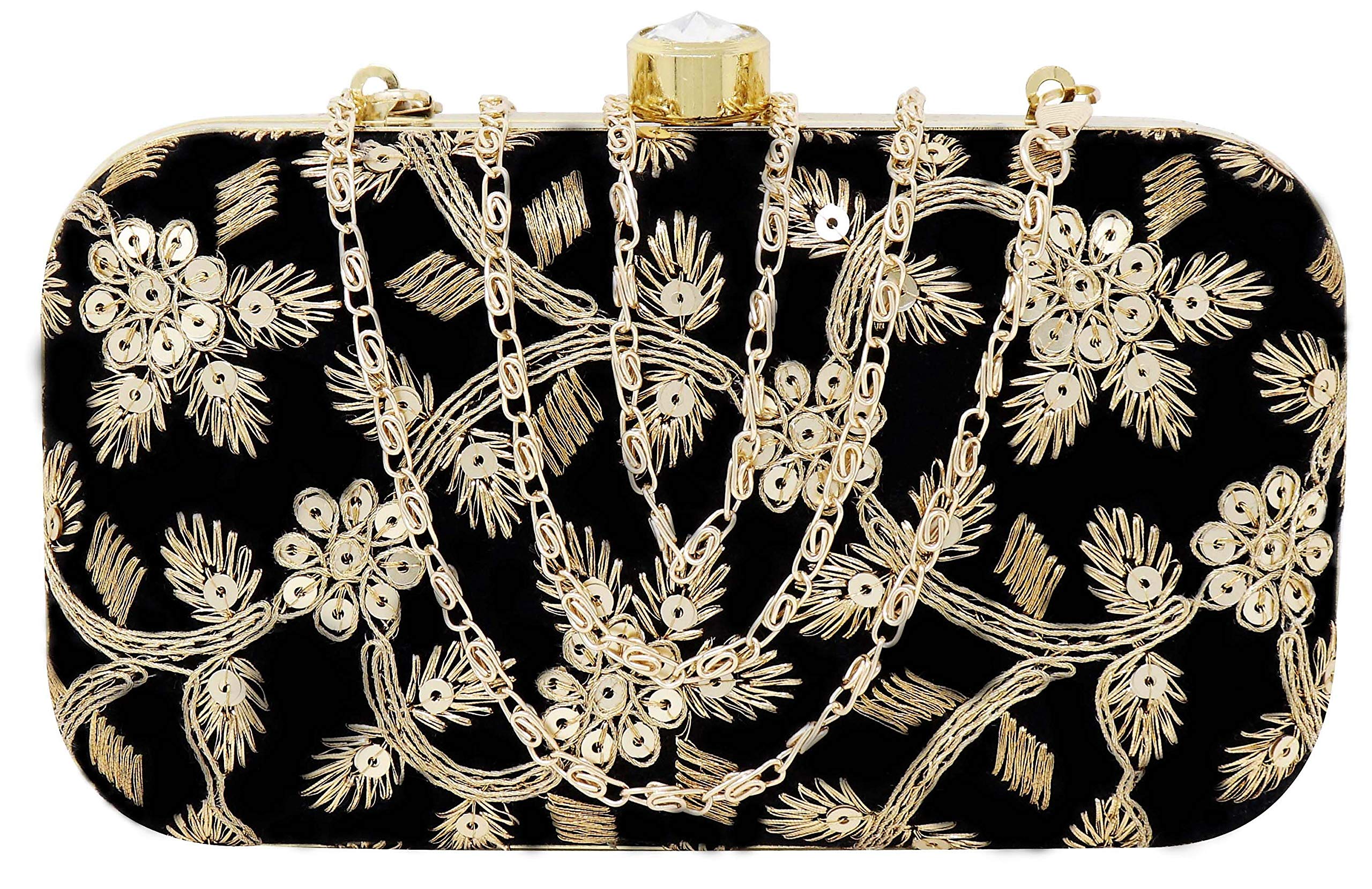 AILTINO Women's Elegant Box Clutch Purse with Detachable Sling Chain - Perfect for Evening Parties, Weddings & Special Occasions