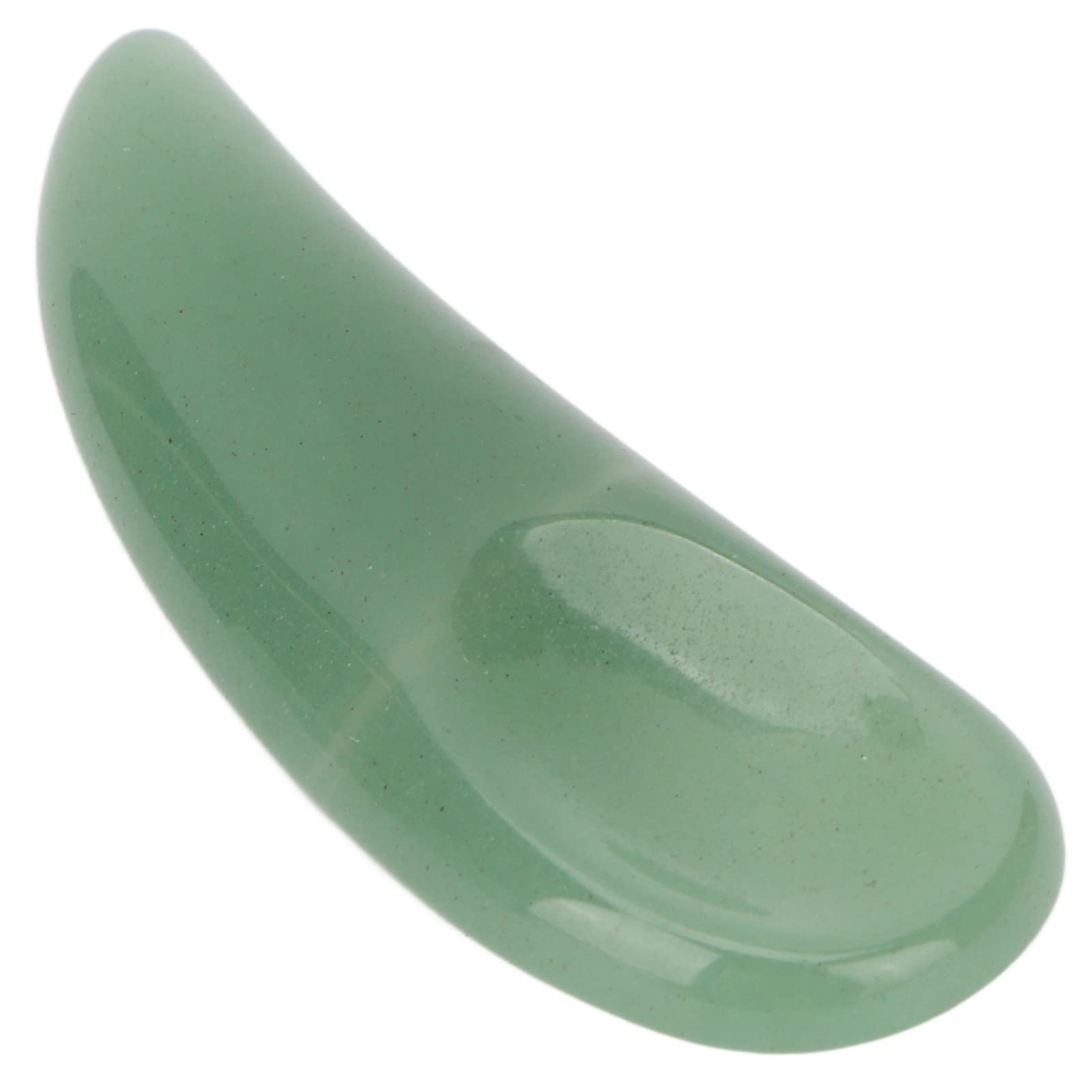 Mini Makeup Spatula - Curved Cosmetic Scoop for Eye Cream & Gua Sha - Jade Stone Design (Green) - Perfect for Precise Skincare Application & Spa Treatments