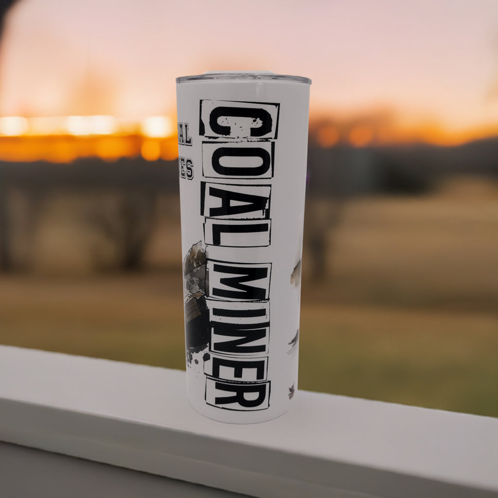 Coal Miner Tumbler - 20oz Insulated Stainless Steel Travel Mug with Lid - Perfect for Coffee, Tea & Hot/Cold Drinks - Great Gift for Miners, Construction Workers & Outdoor Enthusiasts