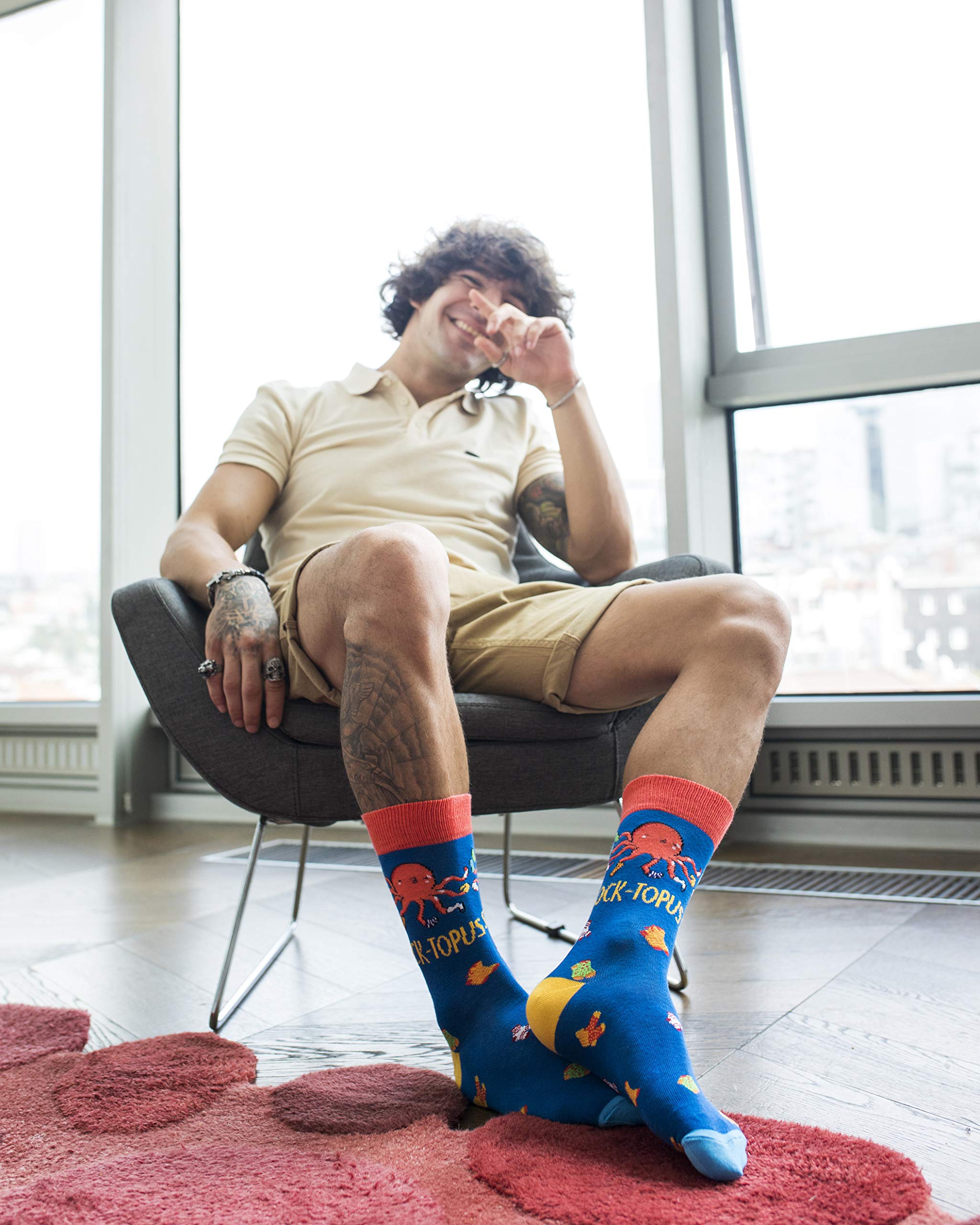 Men's 5-Pack Luxury Colorful Cotton Novelty Dress Socks Gift Set - Fun & Stylish Socks for Work, Party & Casual Wear - Perfect Gift for Men