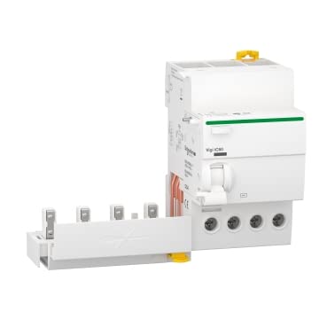 Schneider Electric A9Q11425 VIGI IC60 25A 30mA AC Class 4P Residual Current Circuit Breaker (73.5x54x91mm) - for Home & Industrial Electrical Safety Protection