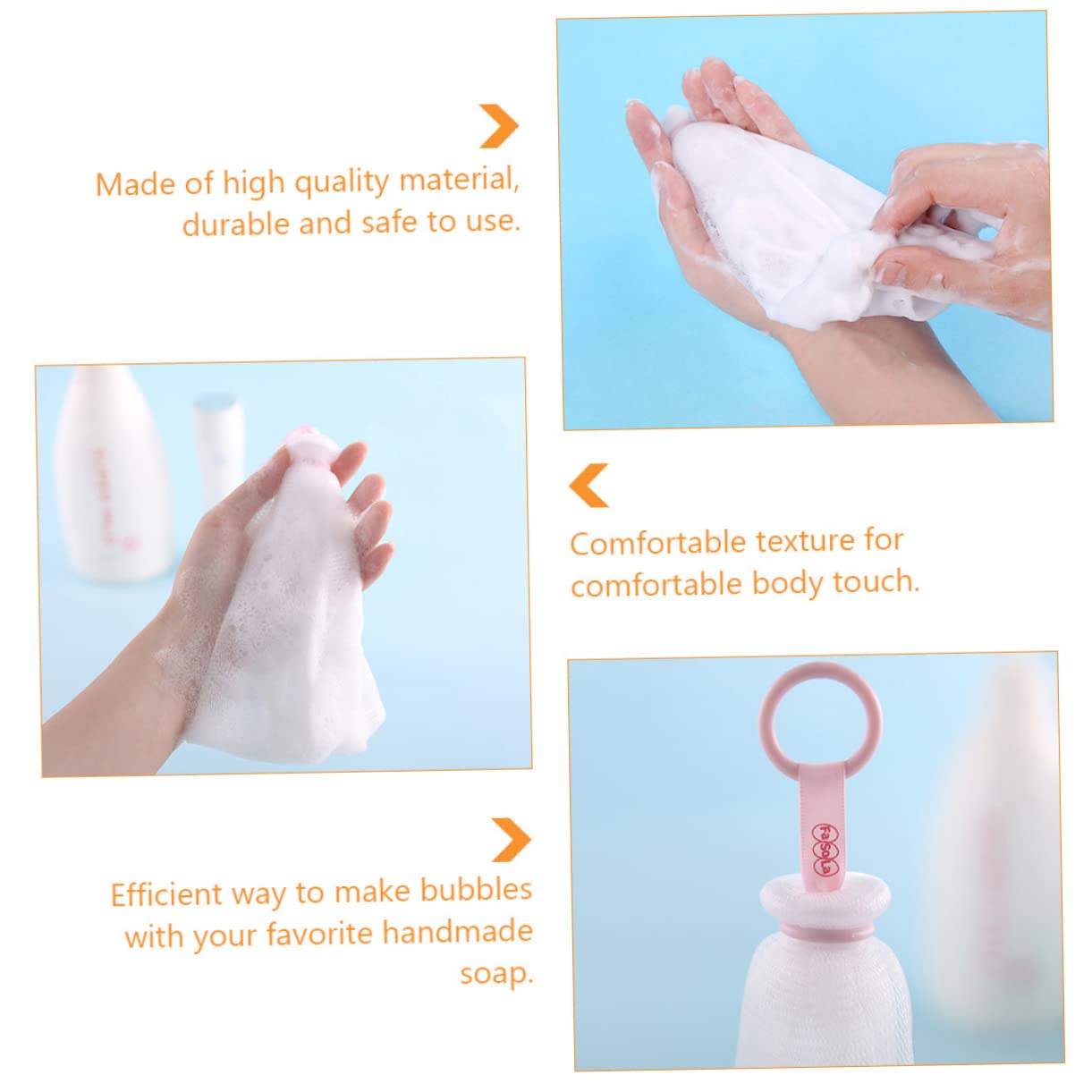 Minkissy Lightweight Portable Facial Bubble Maker - 2 Pack Foaming Nets for Soap Cleansing | Perfect for Travel, Spa & Daily Skincare Routine