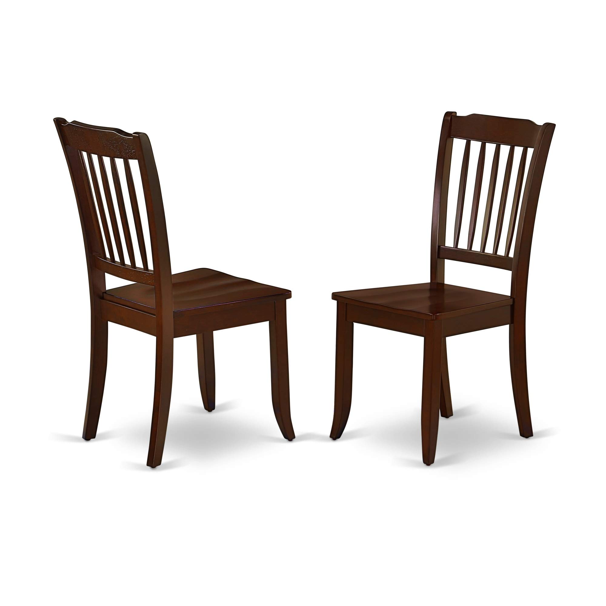 East West Furniture ANDA5-MAH-W 5-Piece Round Dining Table Set with Pedestal Base & 4 Chairs - 36x36 Inch Mahogany Kitchen Table for Small Spaces, Breakfast Nook, Apartment Dining Room