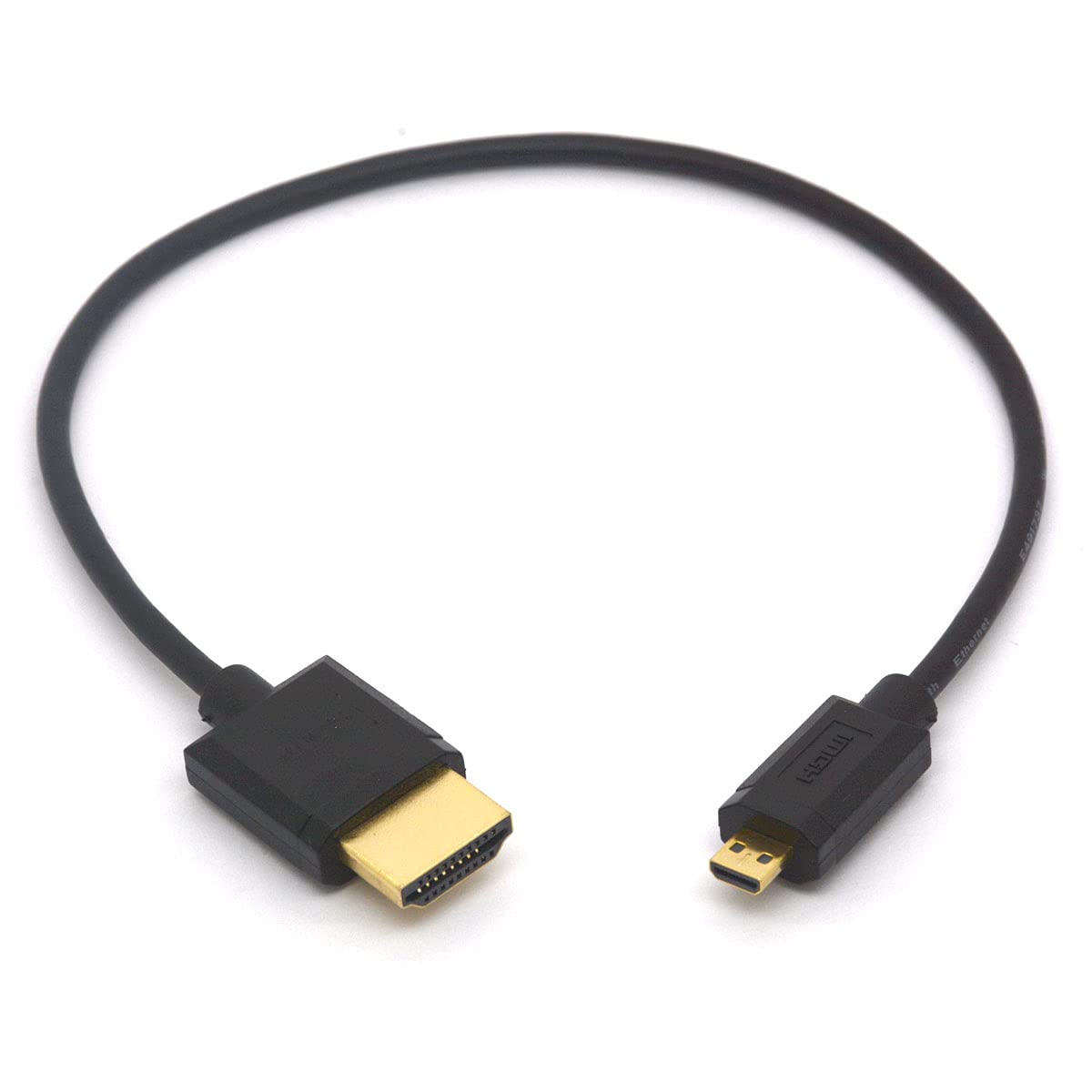 Premium Micro HDMI to HDMI Cable Adapter - 4K Ultra HD, 3D, Ethernet & Audio Return - Compatible with Smartphones, Tablets, Action Cameras, Nikon B500, Raspberry Pi 4 (30cm/1ft) - Perfect for Home Theater, Gaming & Streaming Setups