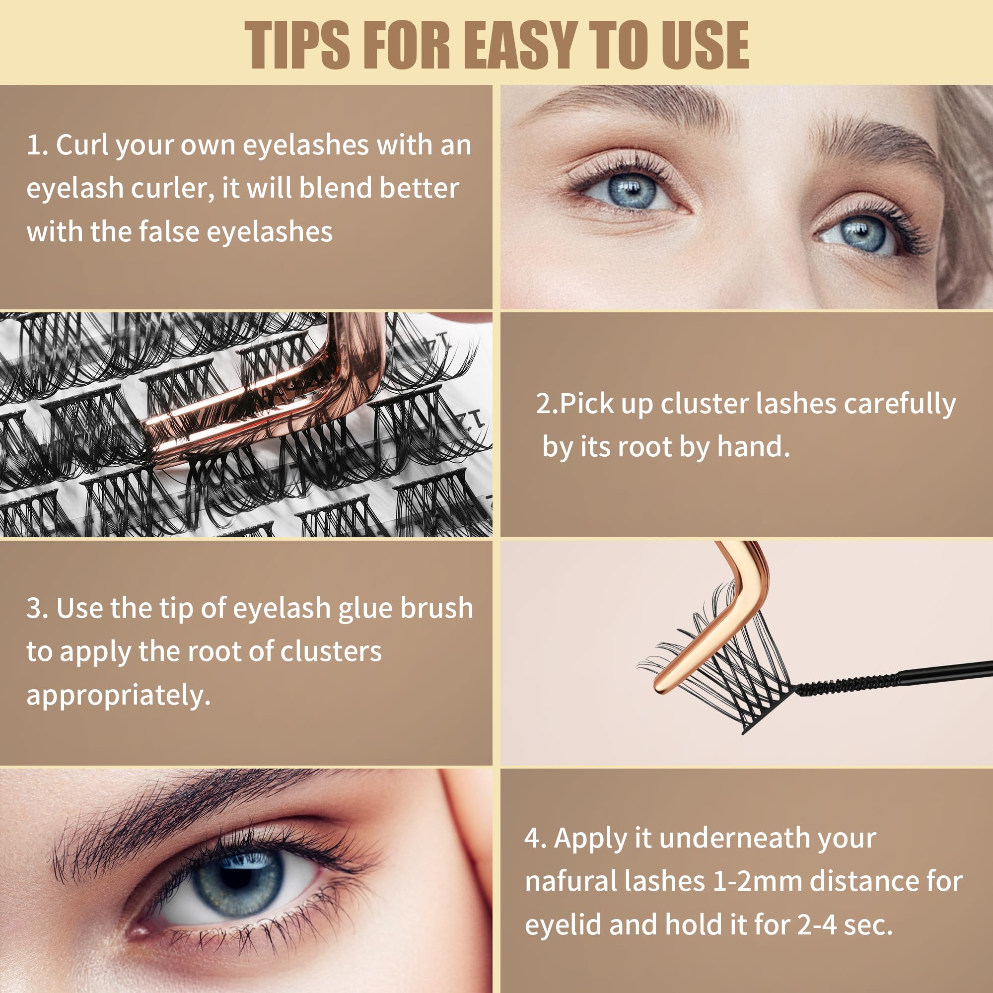 72 Cluster Lashes - DIY Wispy Fluffy Eyelash Extension Kit | Reusable False Eyelashes for Natural Look (10-16mm, C/D Curl, BM 01) | Perfect for Bridal Makeup, Daily Wear & Special Occasions