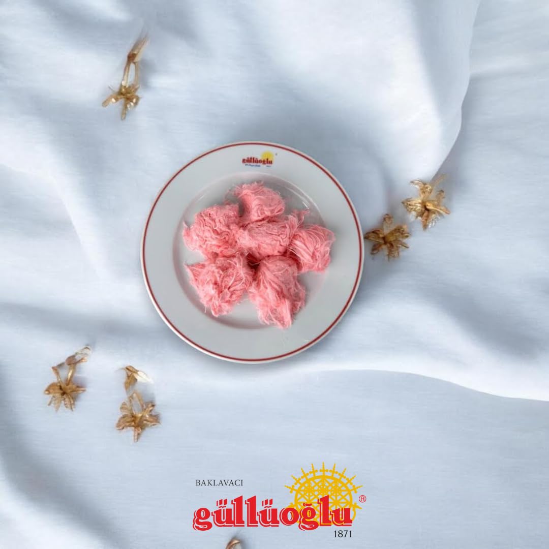 Premium Turkish Cotton Candy - Gulluoglu Pomegranate Pişmaniye (0.55lb) | Authentic Halva Dessert | Perfect for Gifts, Parties & Special Occasions