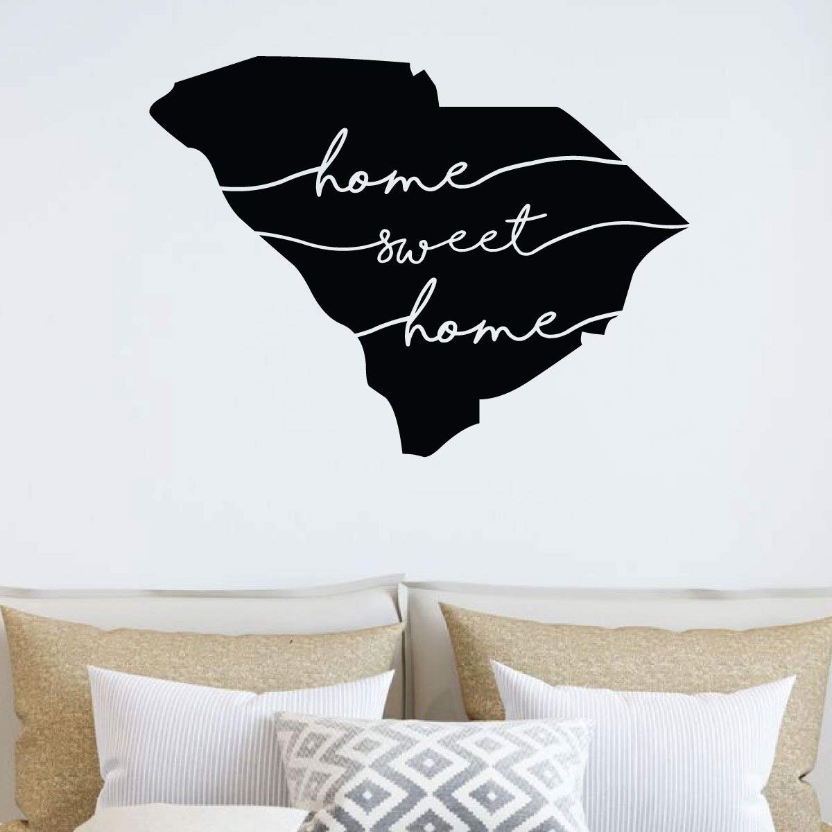 South Carolina Vinyl Wall Decal - Home Sweet Home Lettering with State Silhouette | Removable Home Decor for Living Room, Bedroom, Kitchen | Perfect for Southern Style Housewarming Gifts & Farmhouse Decor
