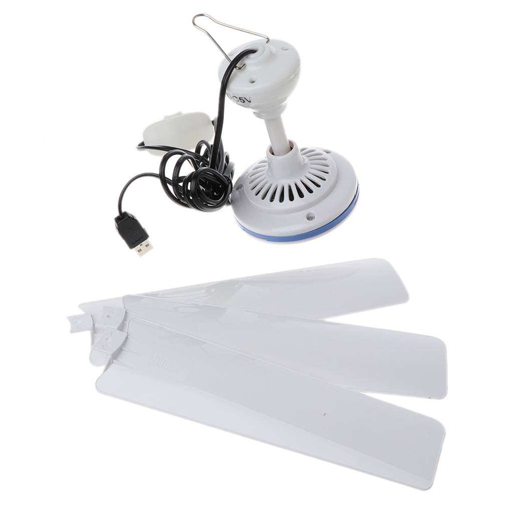 5V USB Ceiling Fan - Portable Hanging Fan for Camping & Tents | Bed & Camper Use
