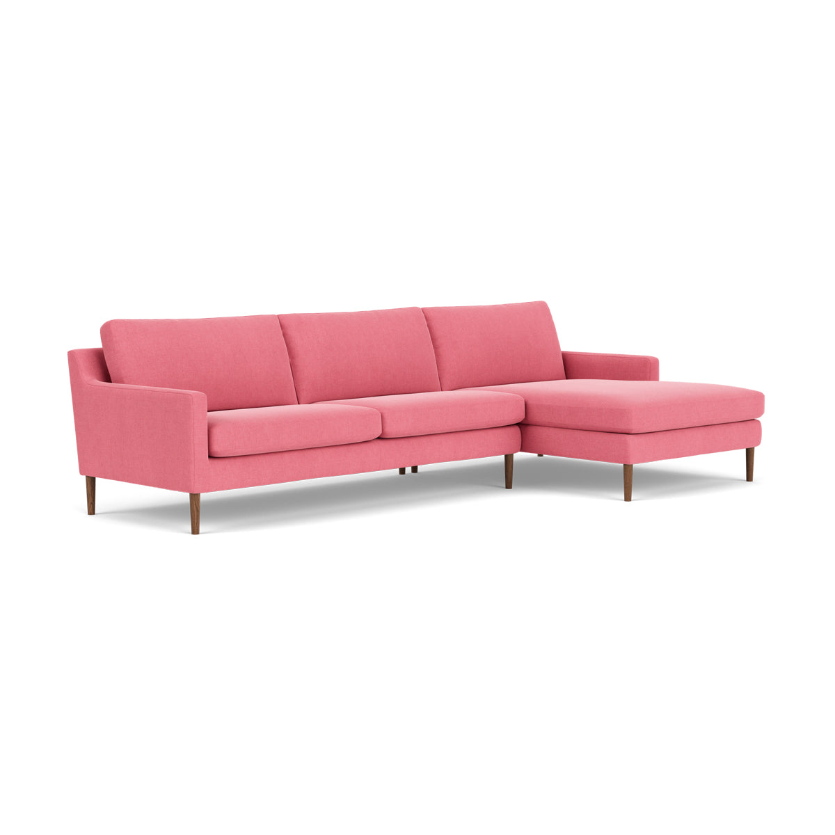 Astha Fabric Right Chaise Sofa - Modern Upholstered Sectional Couch for Living Room, Lounge & Small Spaces