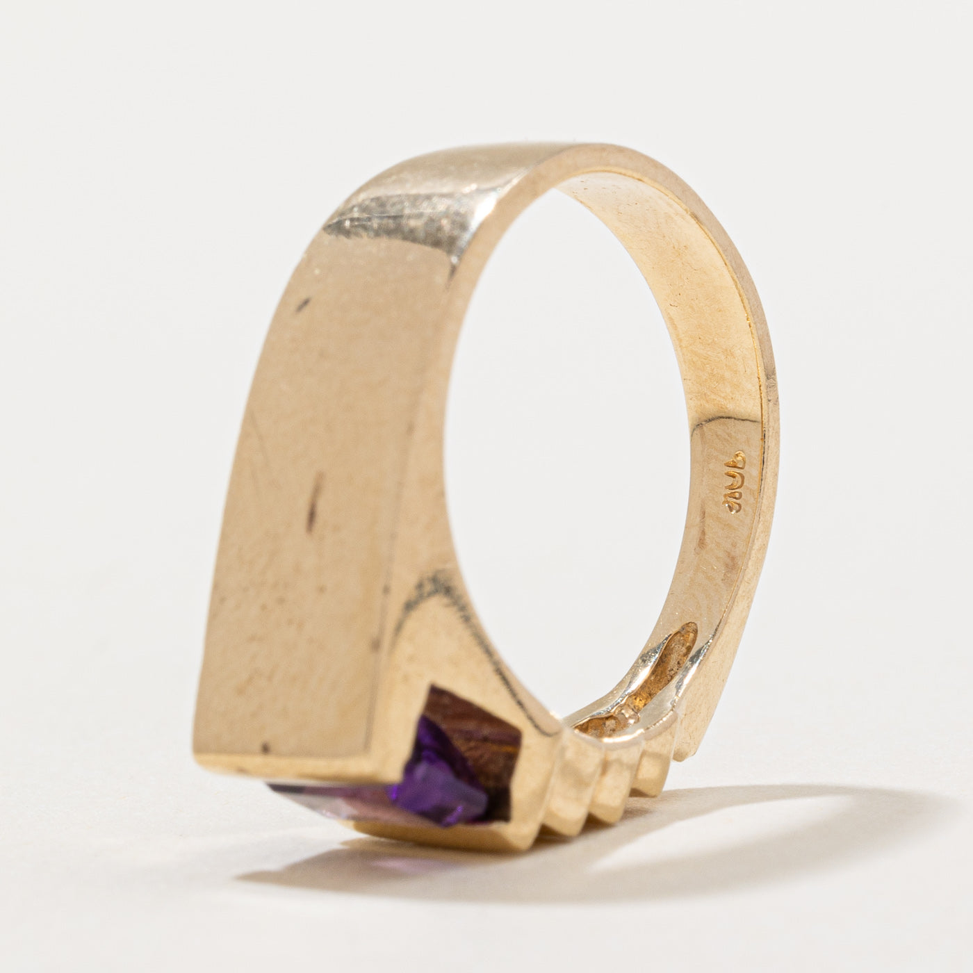 Amethyst Cocktail Ring for Women - 0.80ct Genuine Purple Amethyst Gemstone Ring - Size 6.5 - Elegant Statement Jewelry for Parties, Weddings & Special Occasions