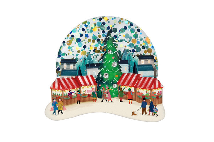 Laliblue Christmas Market Brooch - Festive Holiday Pin for Women - Perfect for Christmas Parties, Gifts & Winter Fashion Accessories