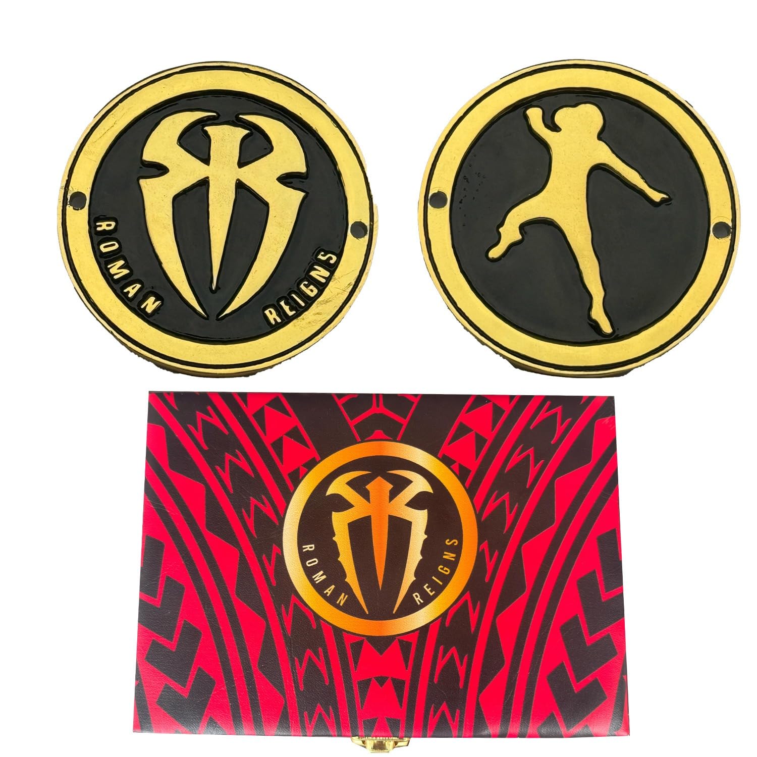 Roman Reigns WWE Signature Punch Replica Side Plates Set - Official WWE Merchandise for Collectors & Wrestling Fans