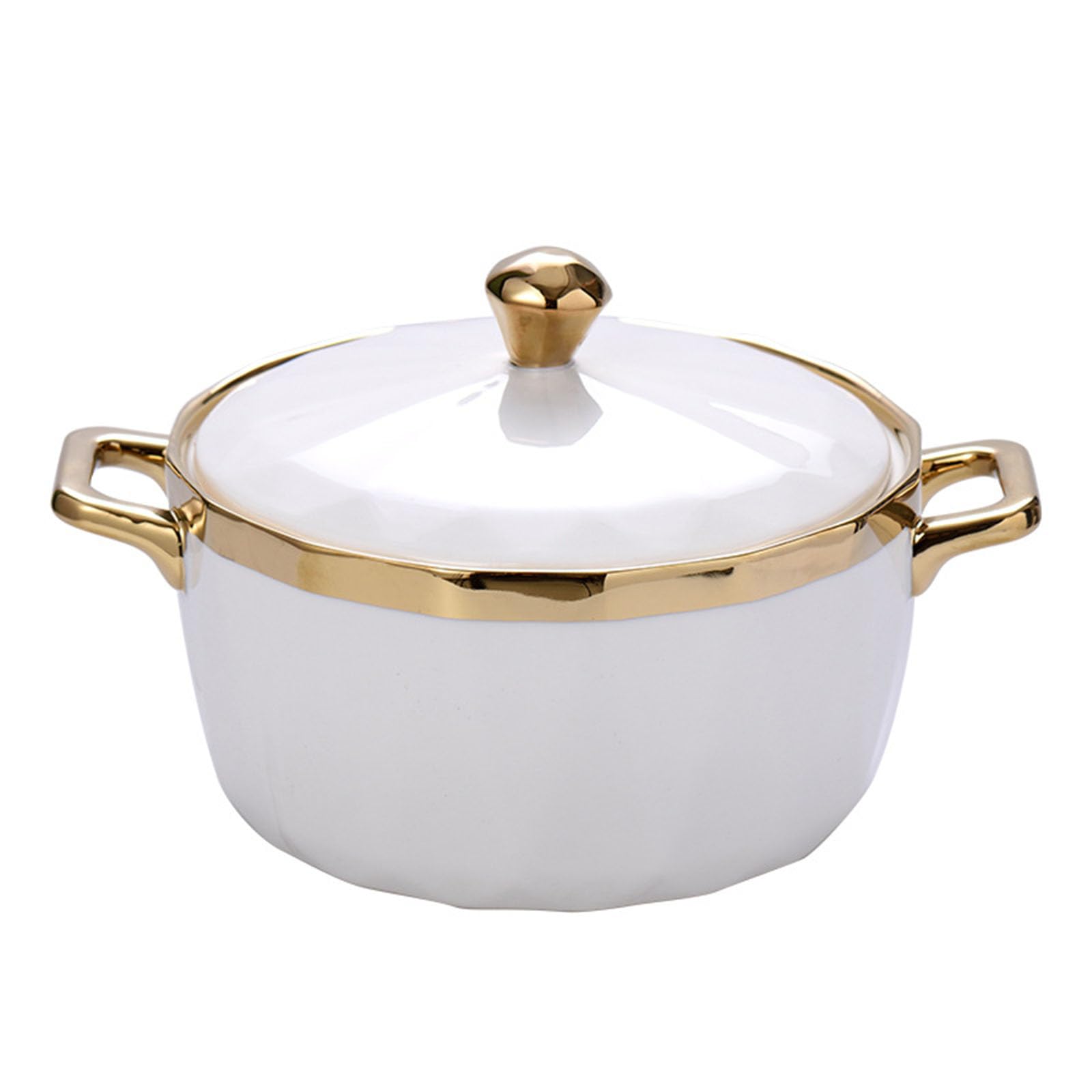 Premium White Porcelain Soup Tureen with Lid - 2L Bone China Ceramic Serving Bowl for Soup, Stew & Chili - Elegant Dinnerware for Restaurants, Catering & Home Entertaining