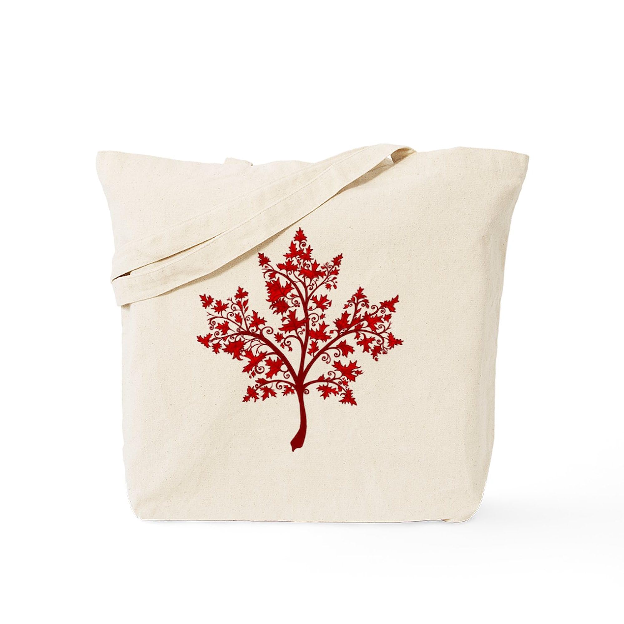 Canadian Maple Leaf Tree Tote Bag - Natural Canvas Reusable Shopping Bag with Large Capacity for Groceries, Beach, Picnics & Daily Use