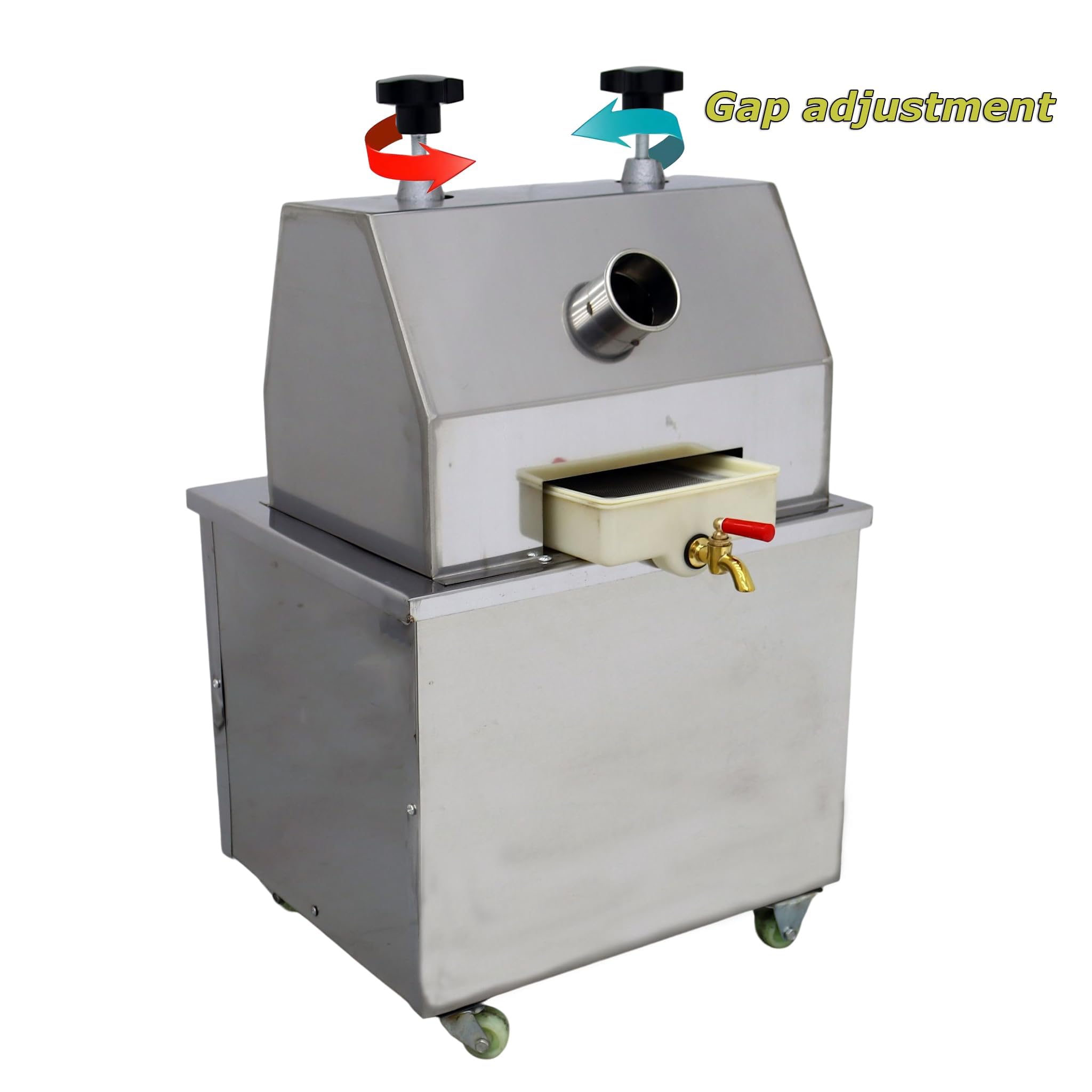 INTSUPERMAI Commercial Electric Sugar Cane Juicer Machine - 110V Heavy Duty Juice Extractor with 3 Stainless Steel Rollers & 2 Blades - Perfect for Restaurants, Juice Bars & Home Use - Make Fresh Sugarcane Juice for Drinks, Cocktails & Healthy Beverages