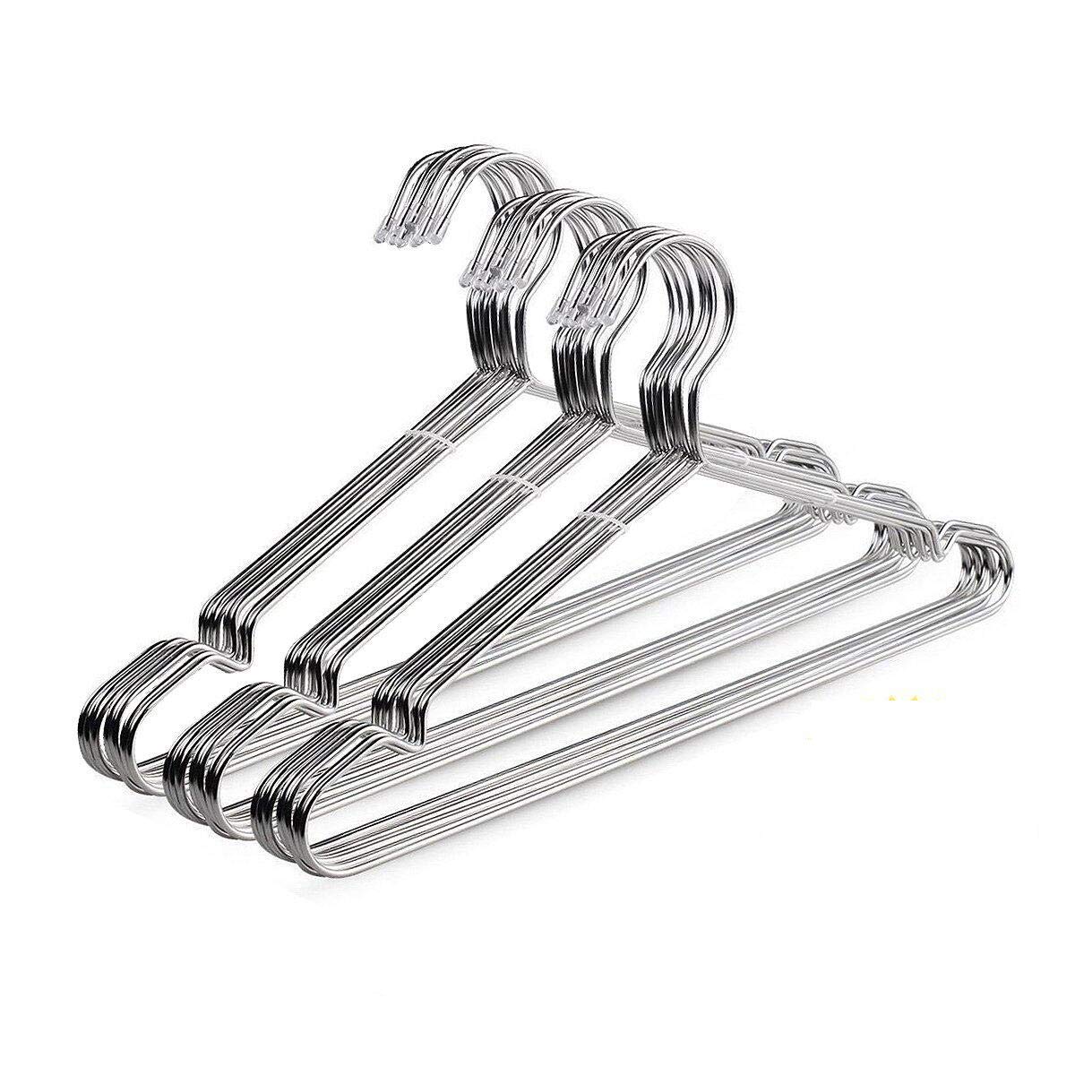 TIMMY 30 Pack Stainless Steel Heavy Duty Wire Clothes Hangers - 16.5 Inch Rustproof Metal Garment Hangers for Closet Organization & Dry Cleaning
